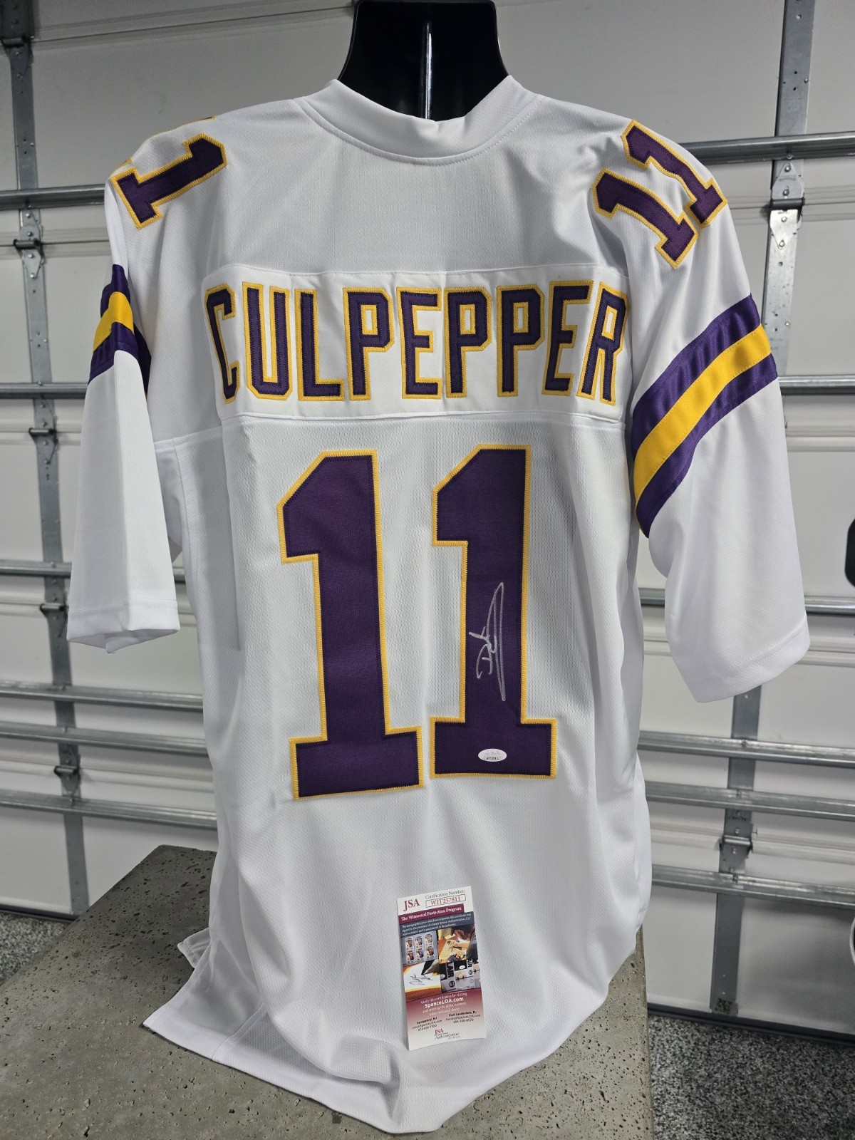 Daunte Culpepper Signed Vikings Custom Jersey James Spence COA White Minnesota