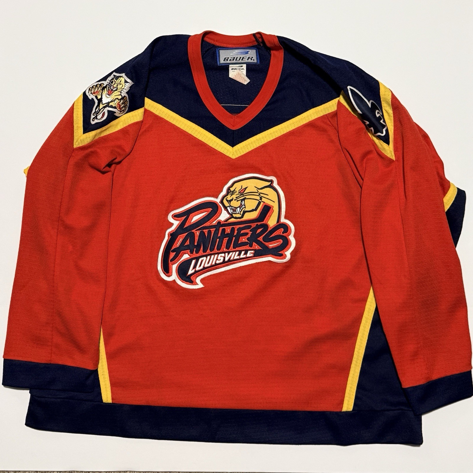 Vintage Louisville Panthers AHL Hockey Sports Bauer Jersey Size Men’s XL
