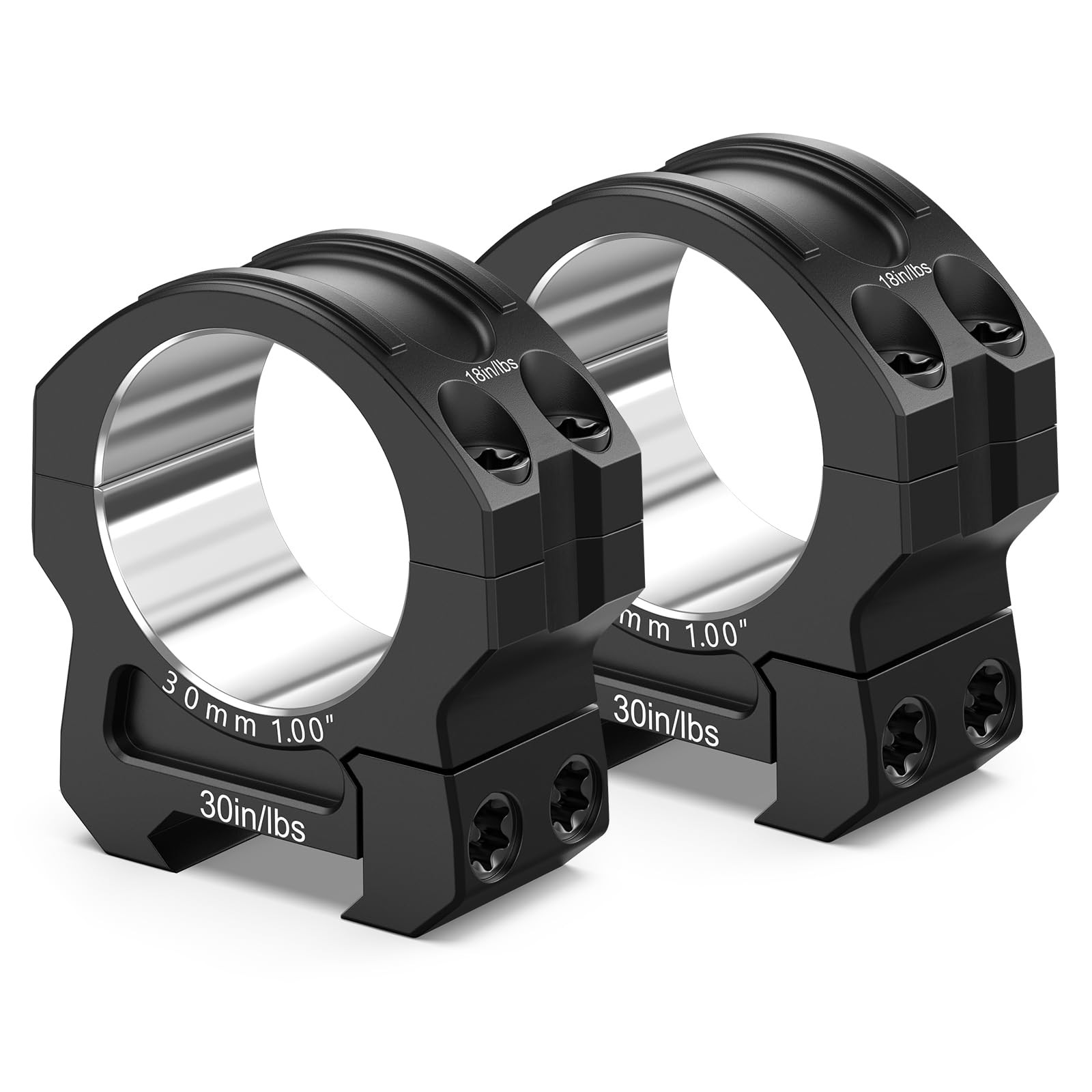 1Pair 30mm Picatinny Rifle Scope Rings Mount 7075 Aluminum - Medium/High Profile