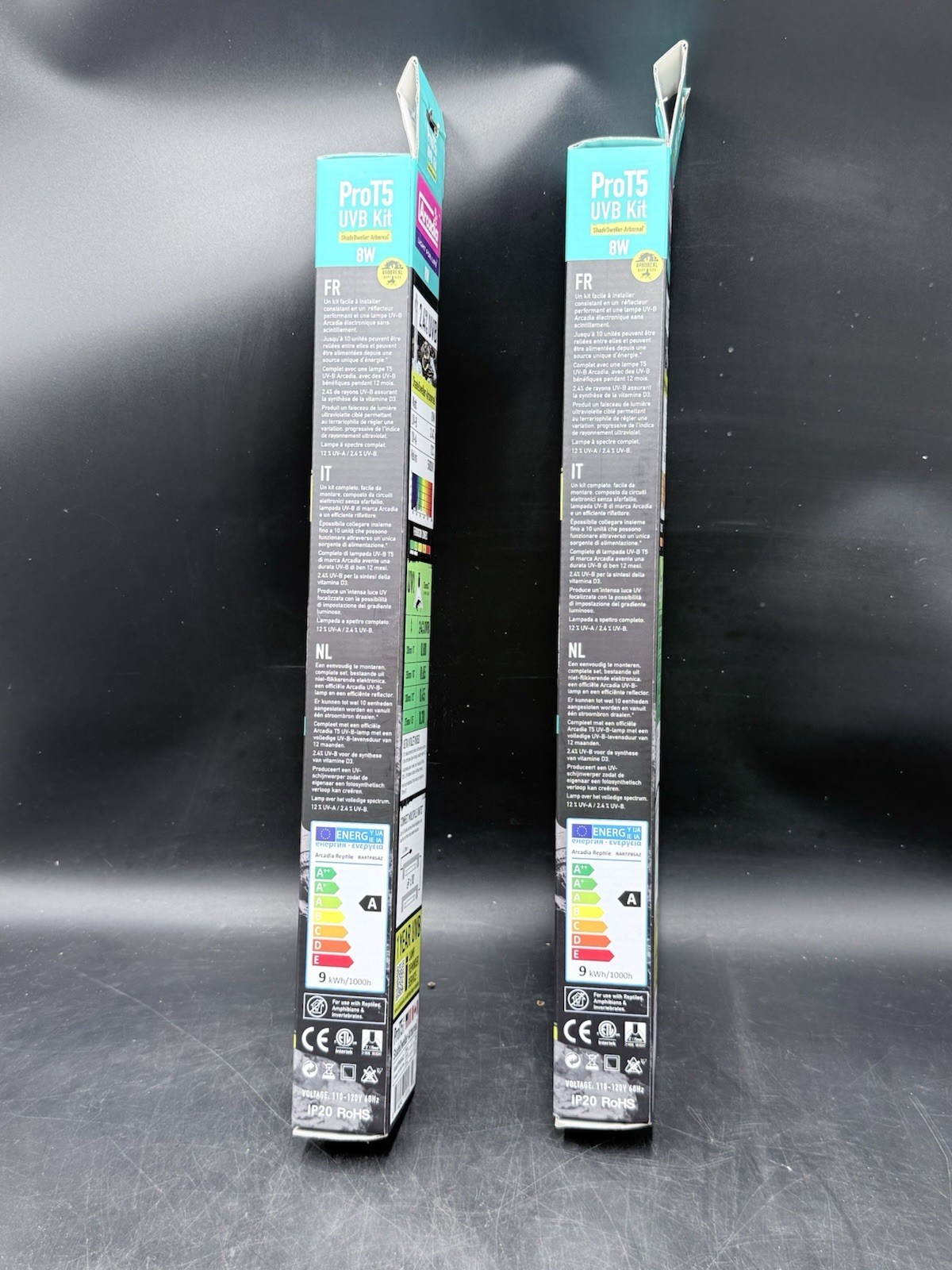 Two ArcadiaReptile T5 UVB Light Kit 7% ShadeDweller Lighting Pro 8W T5 UVb Bulb