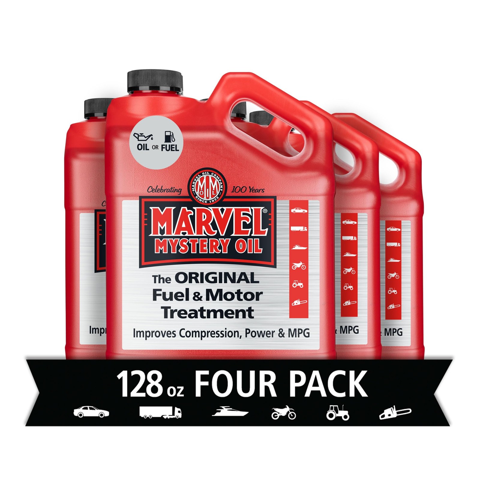 Marvel Mystery Oil Original Motor Treatment, 128 oz. 128 Fl Oz (Pack of 4) Marvel Mystery Oil Original Motor Treatment, 128 oz. 128 Fl Oz (Pack of 4)