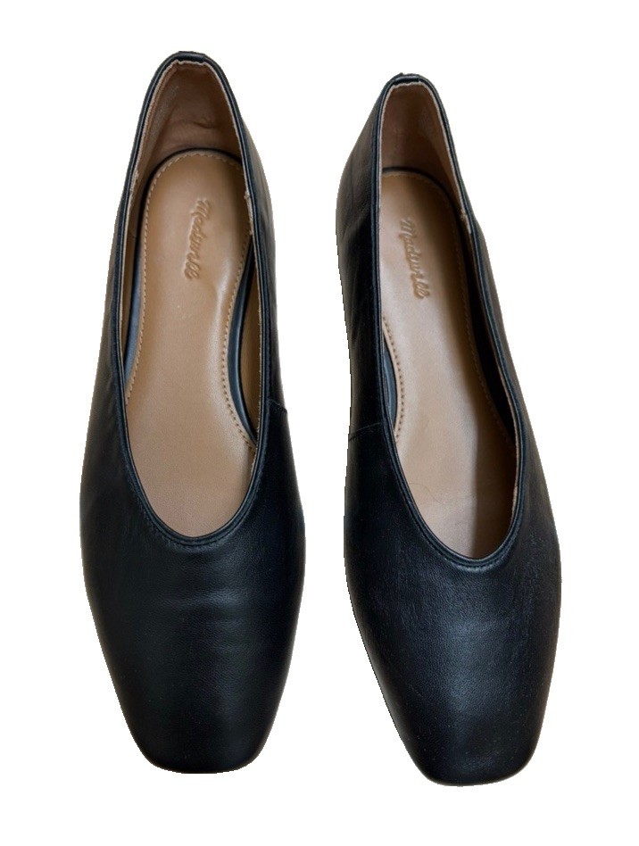 Madewell The mylie Ballet Flat Napa Leather Size 8 Black