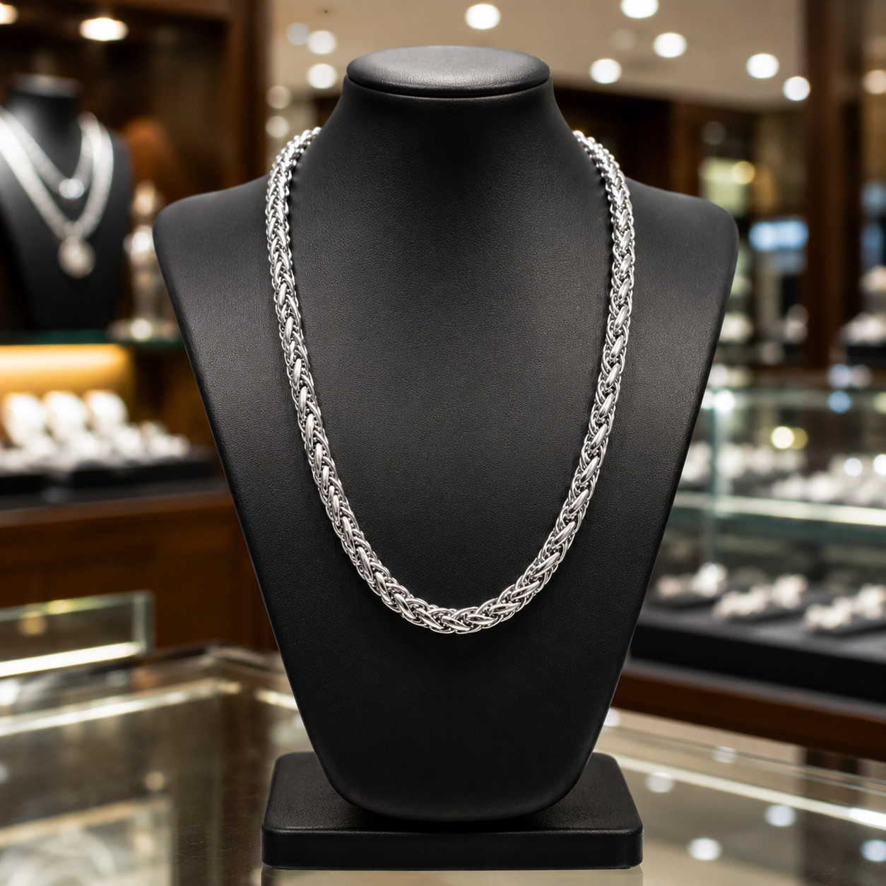 8mm Heavy Braided Wheat Chain for Men – 24” Stainless Steel Necklace | unisex 8mm Heavy Braided Wheat Chain for Men – 24” Stainless Steel Necklace | unisex