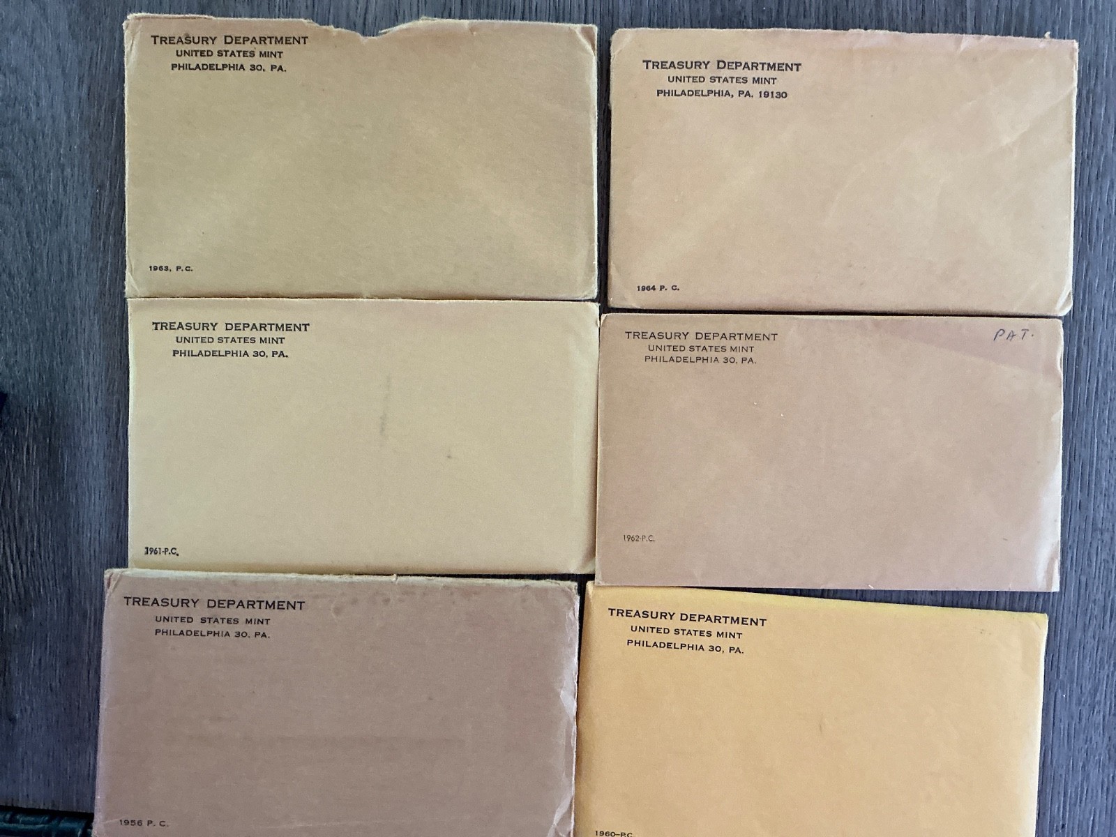 Philadelphia Proof Sets  1956,1960,1961,1962,1963,1964. 6 sets.