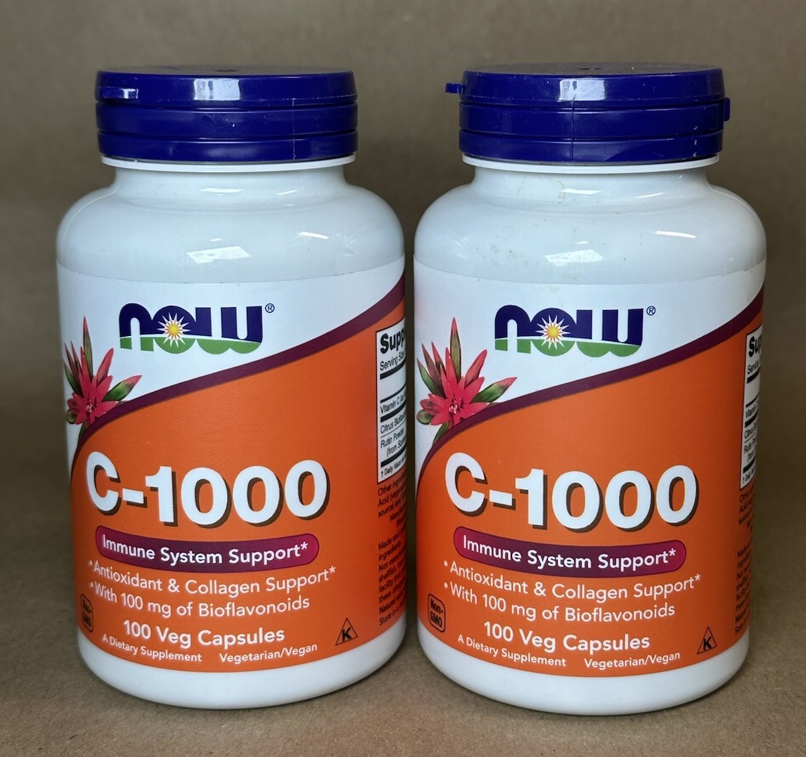(2bottles) Vitamin C-1000 With rose hips, 100 Tabs By Now Foods 06/2028 (2bottles) Vitamin C-1000 With rose hips, 100 Tabs By Now Foods 06/2028
