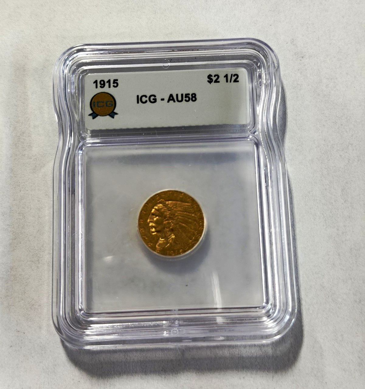1915 $2.50 Indian Head Quarter Eagle Gold Coin ICG AU58 KM#62 Philly