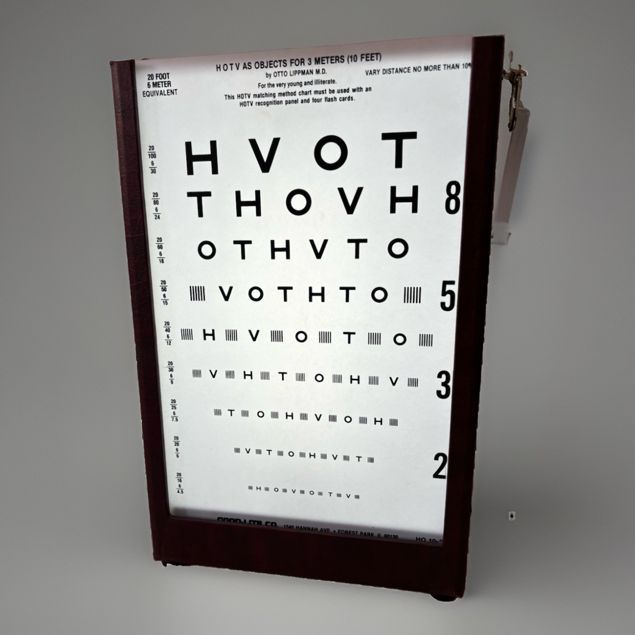 Vintage GOOD-LITE Co MODEL  MA 611 Lighted Eye Exam Chart Cabinet
