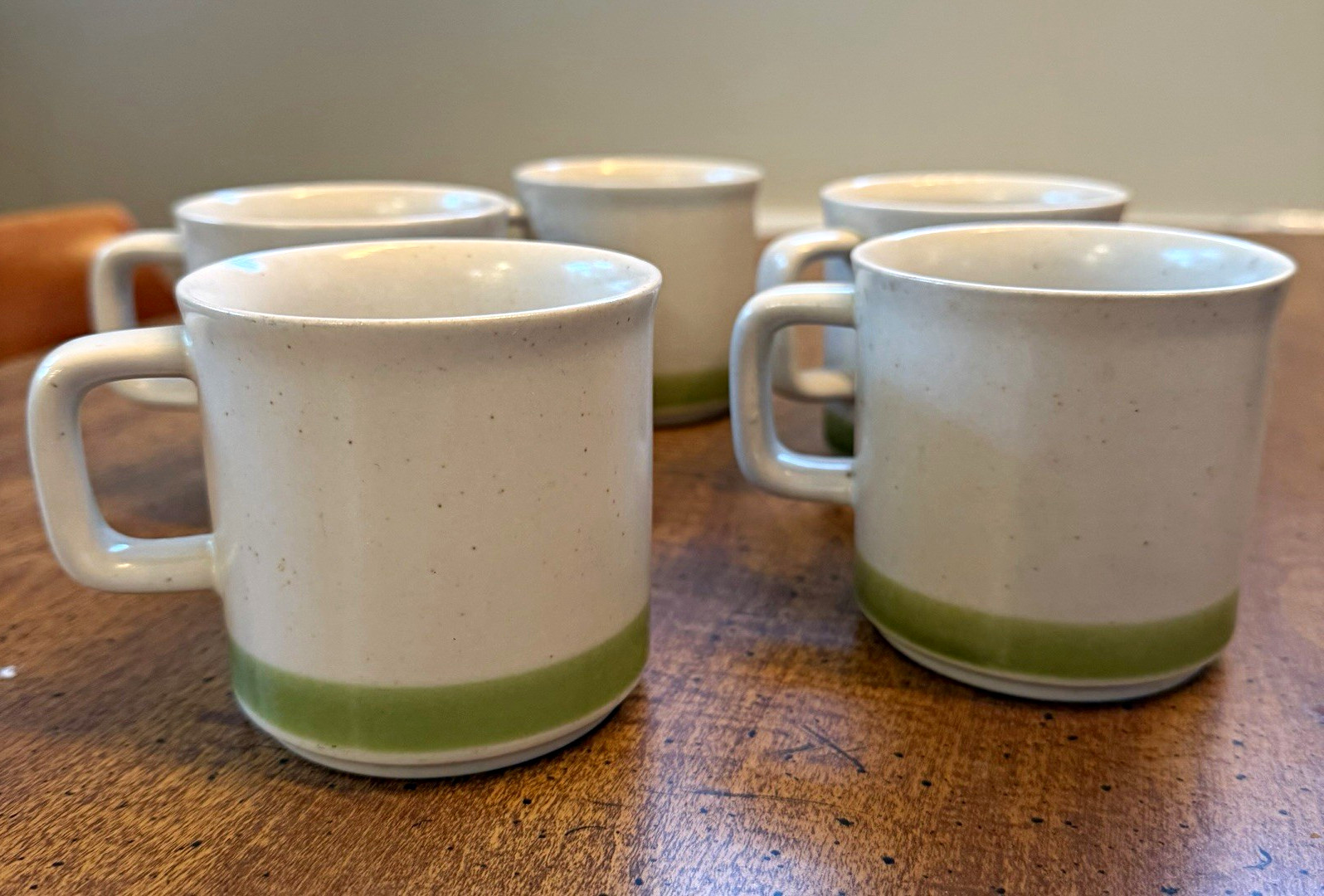 Vintage 1970s Spring Collection Stoneware Coffee Mugs - Set of 5