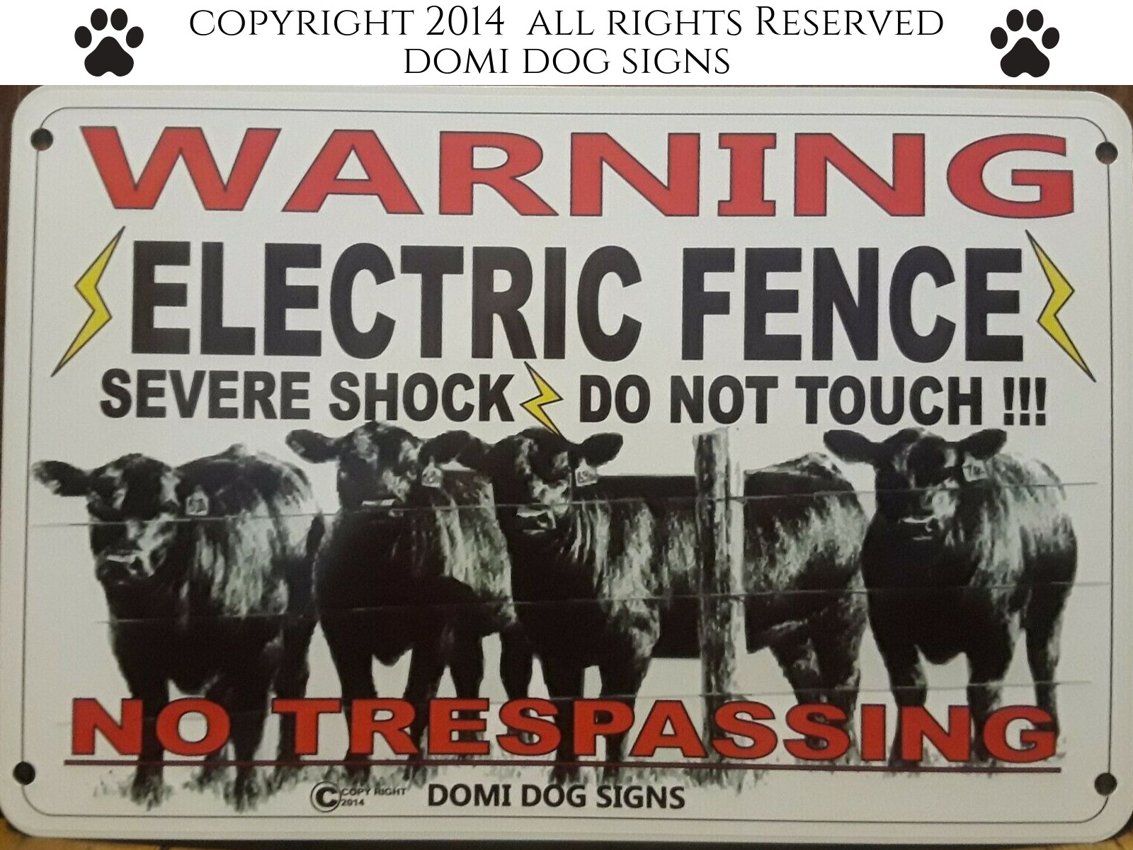 Metal / Aluminum Electric Fence Sign 8 Metal / Aluminum Electric Fence Sign 8