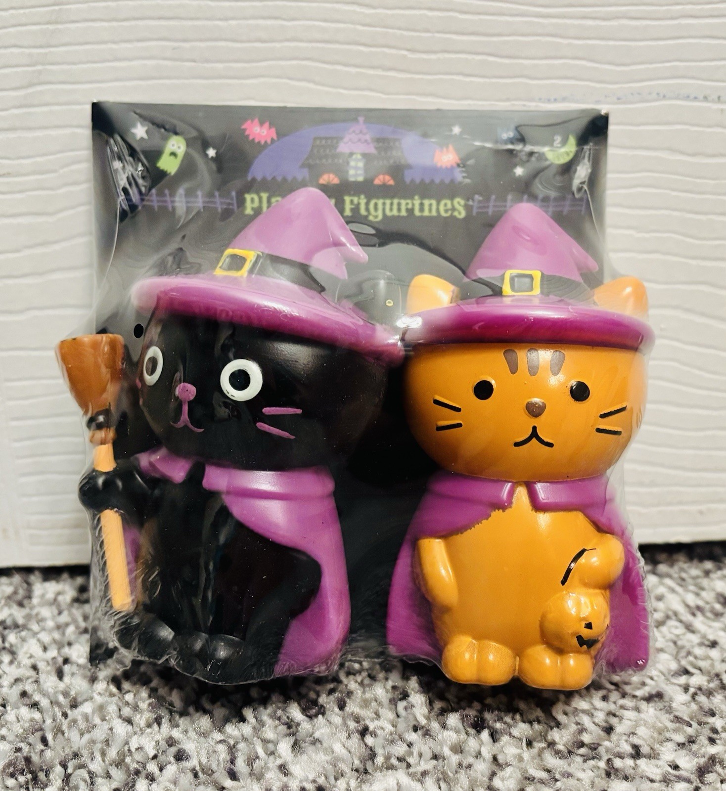 Target Bullseye’s Playground Halloween Black & Orange Cat Plastic Figurines
