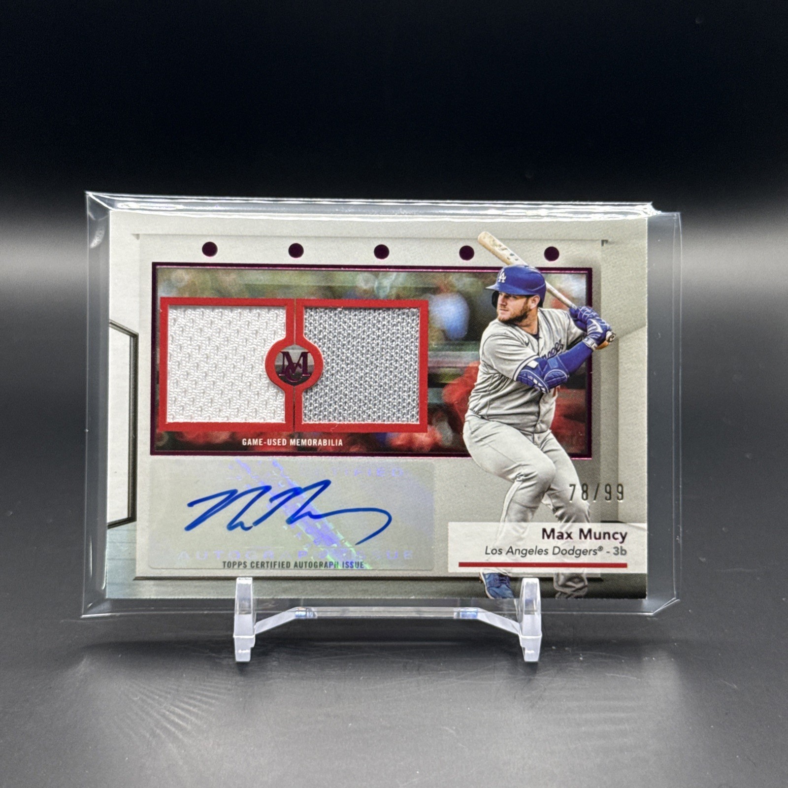 2024 Topps Museum Max Muncy Dual Relic Auto #SWDRA-MM Pink 78/99 - Dodgers 2024 Topps Museum Max Muncy Dual Relic Auto #SWDRA-MM Pink 78/99 - Dodgers