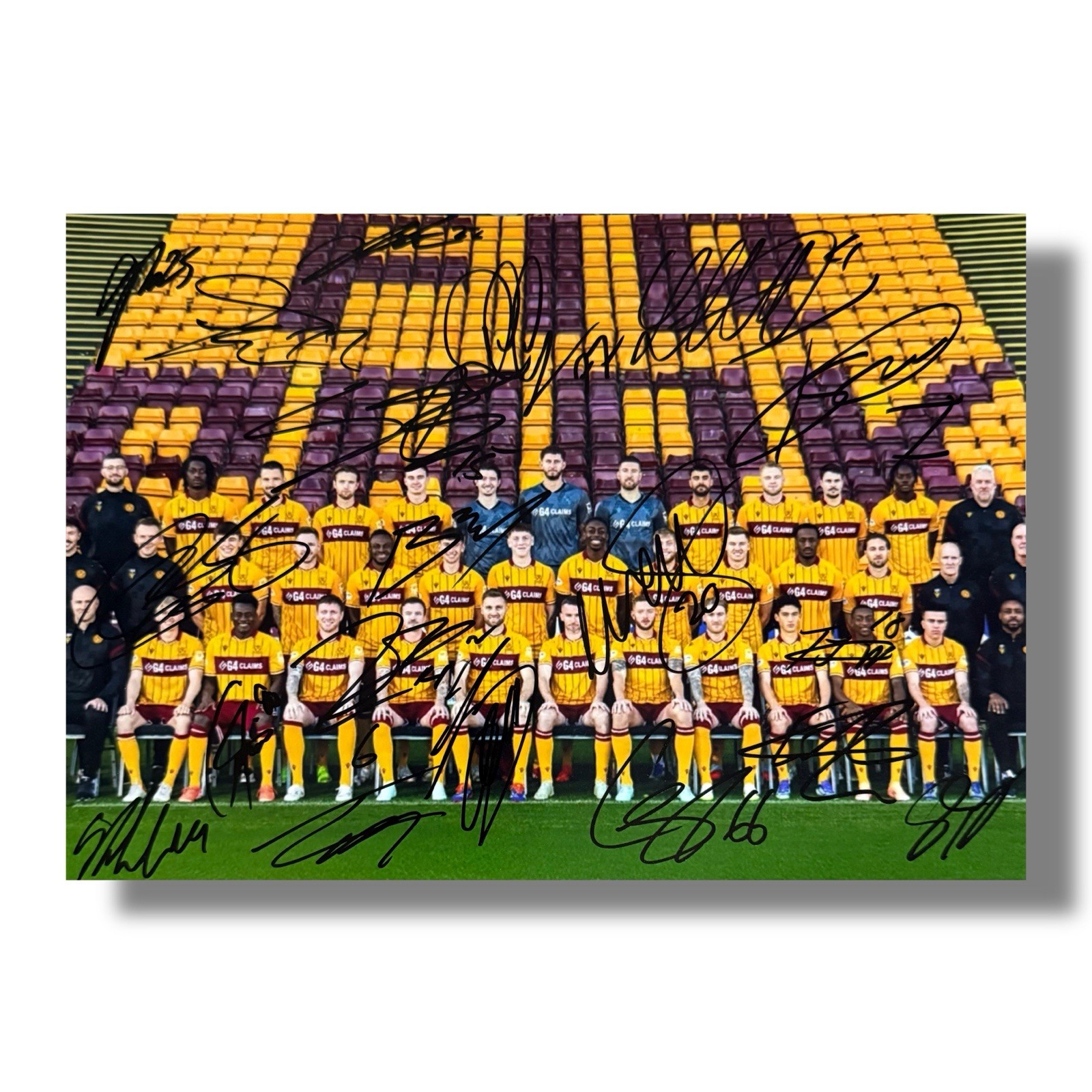Signed MOTHERWELL FC A4 Photo 25/26 Squad - Football Memorabilia - COA & Proof