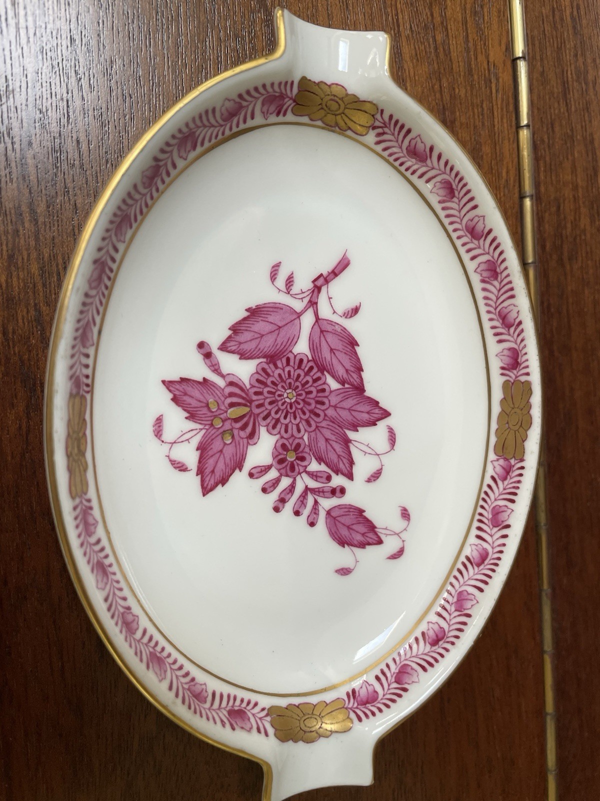 Herend Hungary Porcelain Oval Ashtray Ring Bowl
