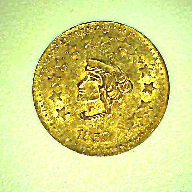 1853 California Gold Souvenir 1/2 Dollar Fractional Tokens Liberty Head 1853 California Gold Souvenir 1/2 Dollar Fractional Tokens Liberty Head