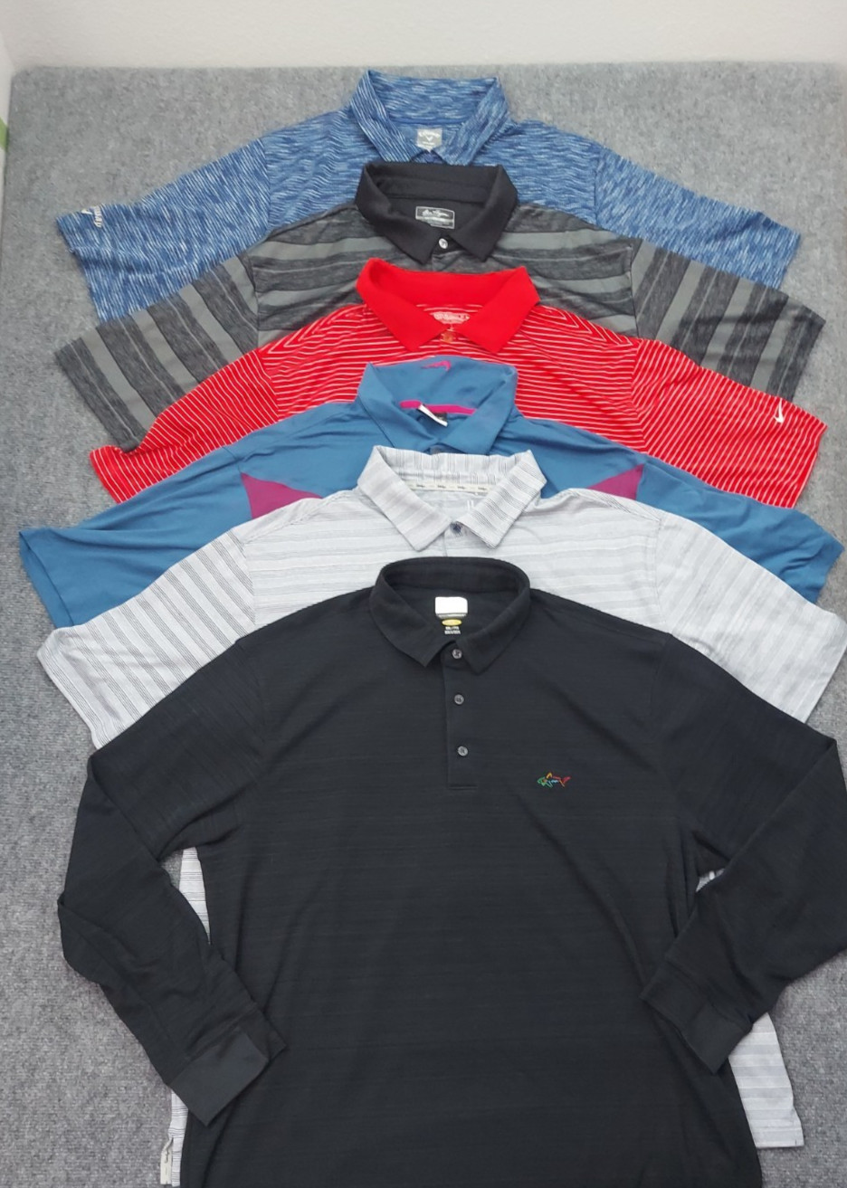Lot 6 NIKE CALLAWAY GREG NORMAN Golf Polo Shirt Mens 2XL Peformance