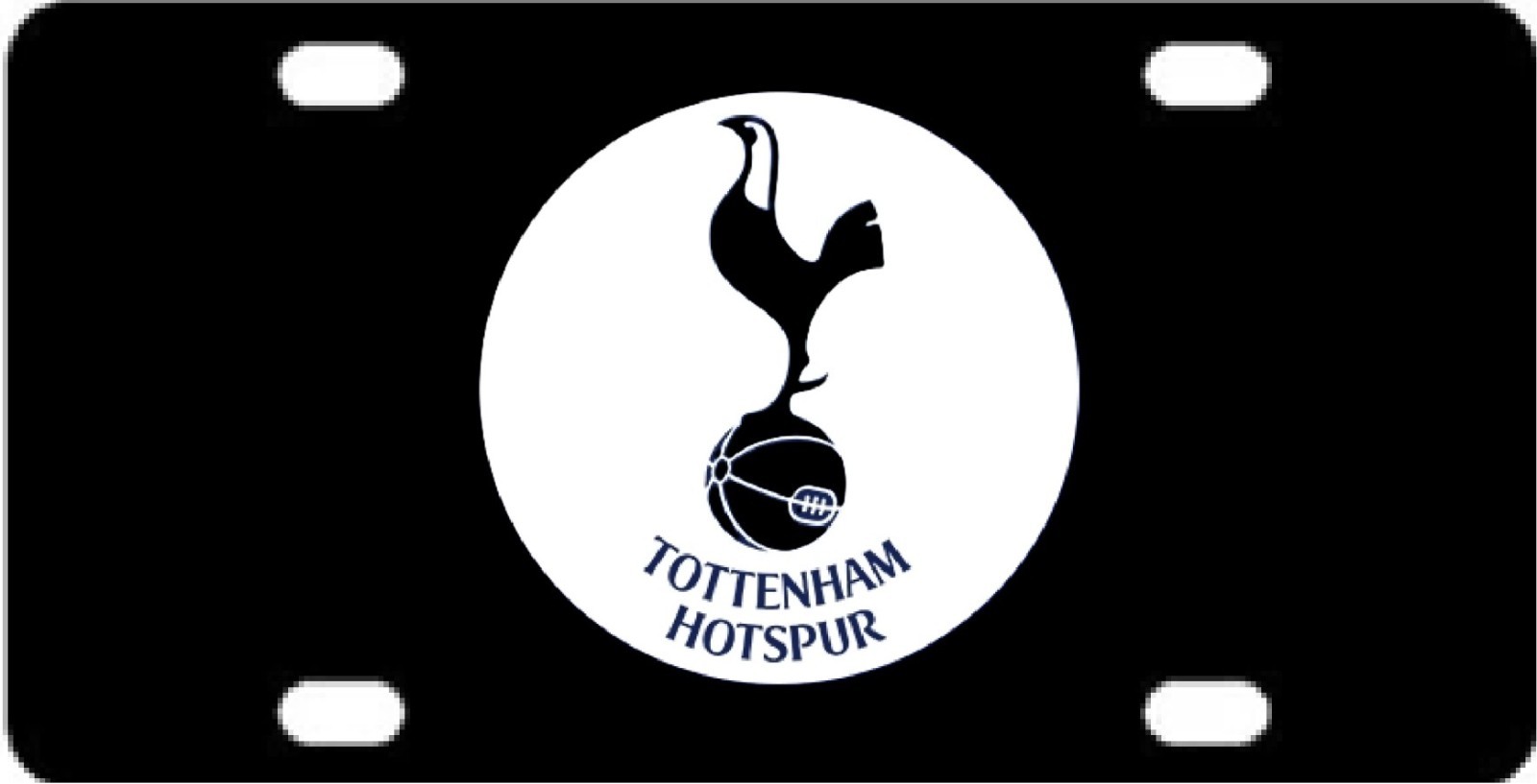 Aluminum License Plate TAG  6'' x 12'' with Vinyl Logo FOR Tottenham Hotspur
