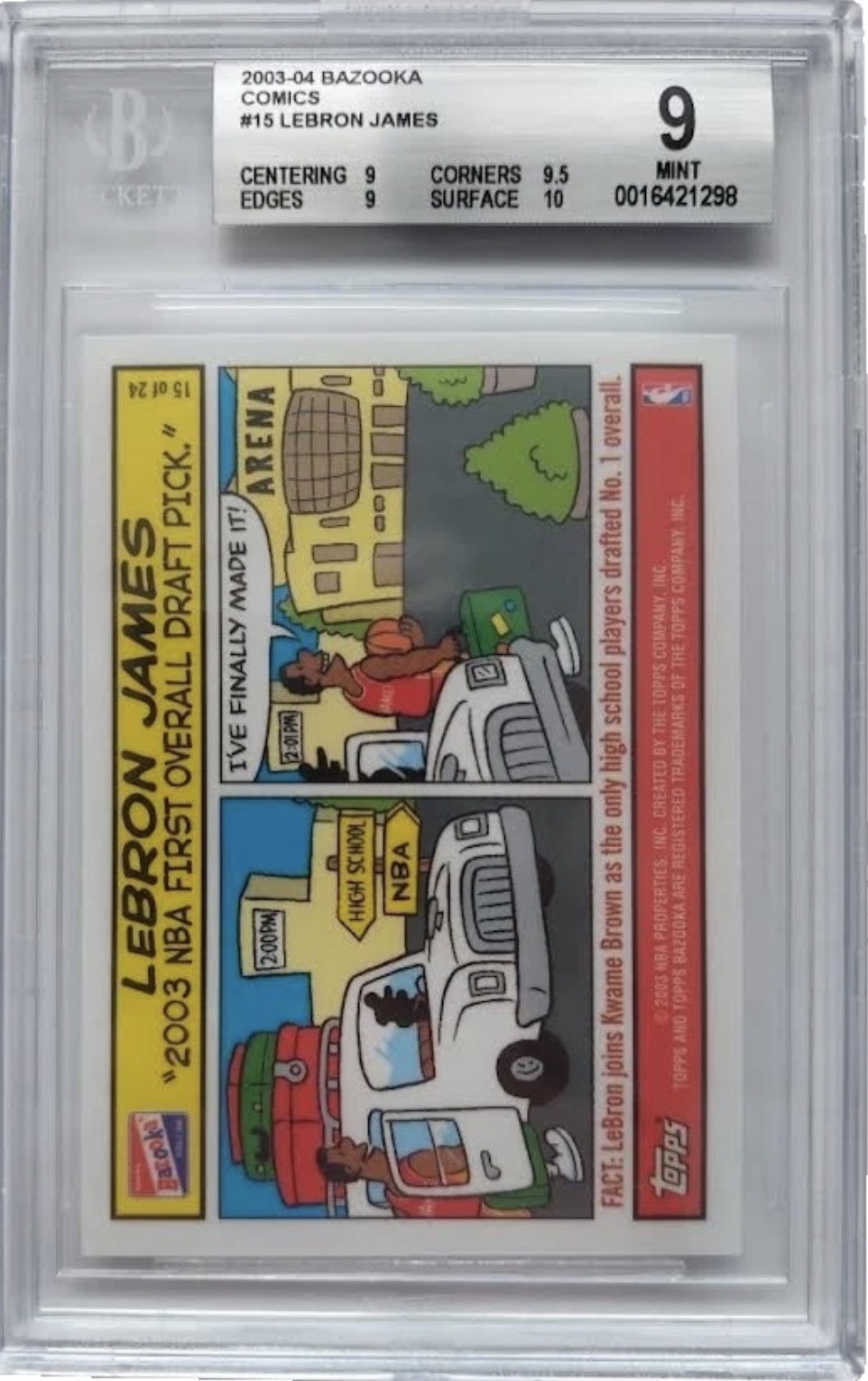 2003-04 Bazooka - Comics LeBron James #15 (RC) Rookie Card 2003-04 Bazooka - Comics LeBron James #15 (RC) Rookie Card