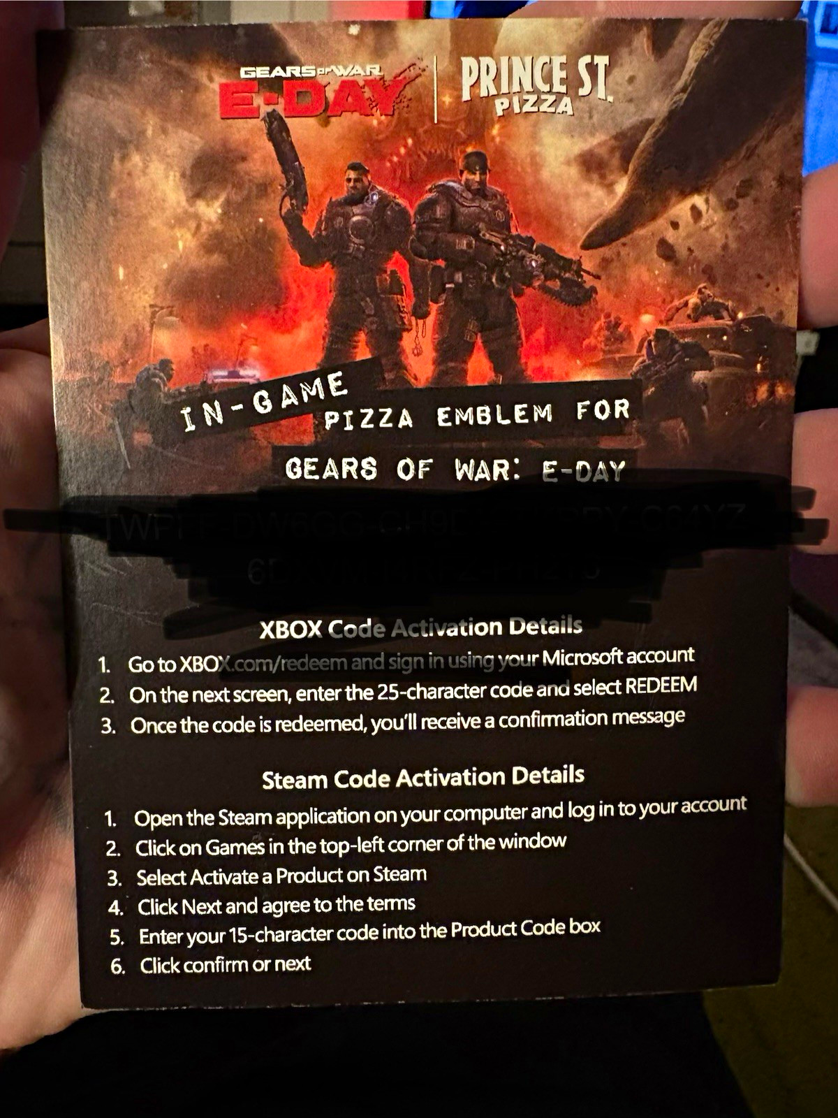 Microsoft Gears of War: E-Day In-Game Pizza Emblem Redeem Code Xbox/Steam Microsoft Gears of War: E-Day In-Game Pizza Emblem Redeem Code Xbox/Steam