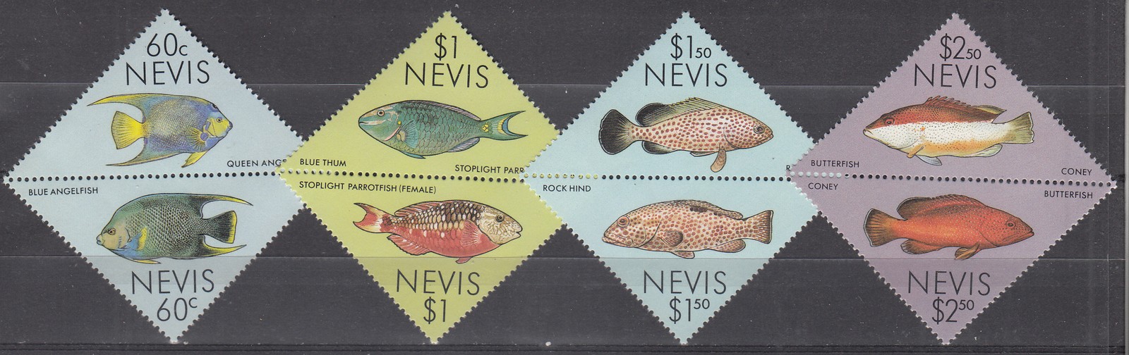 W NEVIS 0544-547 P FISHES W NEVIS 0544-547 P FISHES