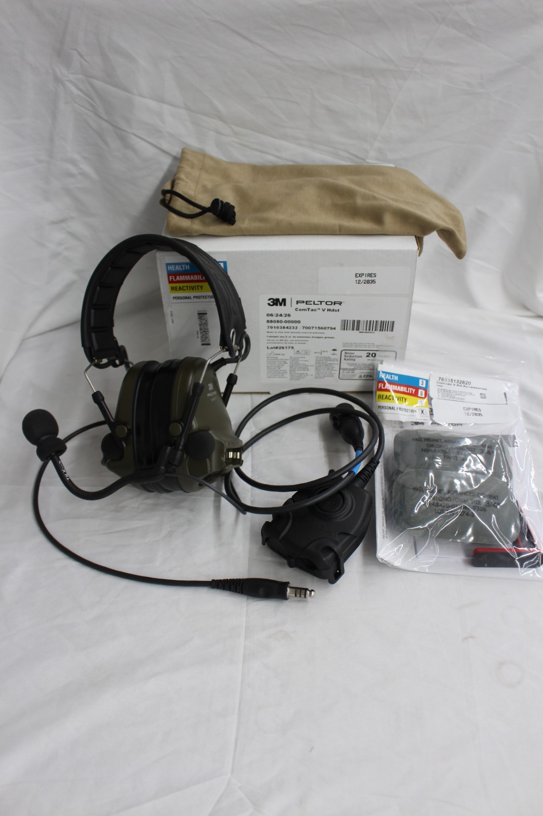 3M PELTOR COMTAC V KIT SINGLE COMM HEADSET GREEN TYPE: 88080