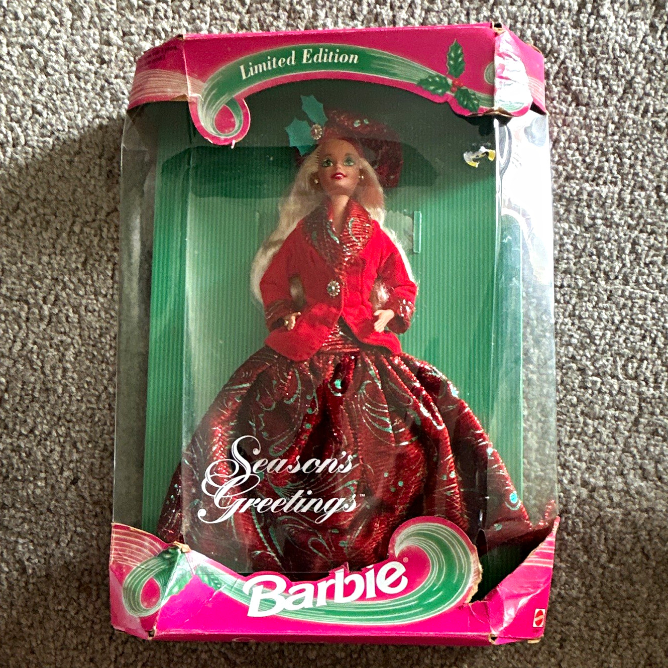 Barbie Seasons Greetings Limited Edition Holiday Doll Bob Mackie 1996 12in Barbie Seasons Greetings Limited Edition Holiday Doll Bob Mackie 1996 12in