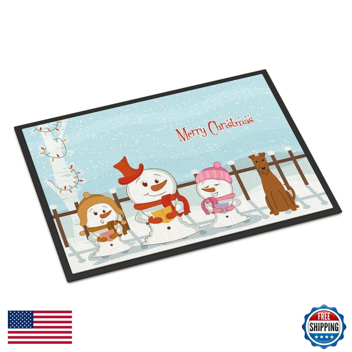Caroline's Treasures BB2393JMAT Merry Christmas Carolers Irish Terrier Doormat