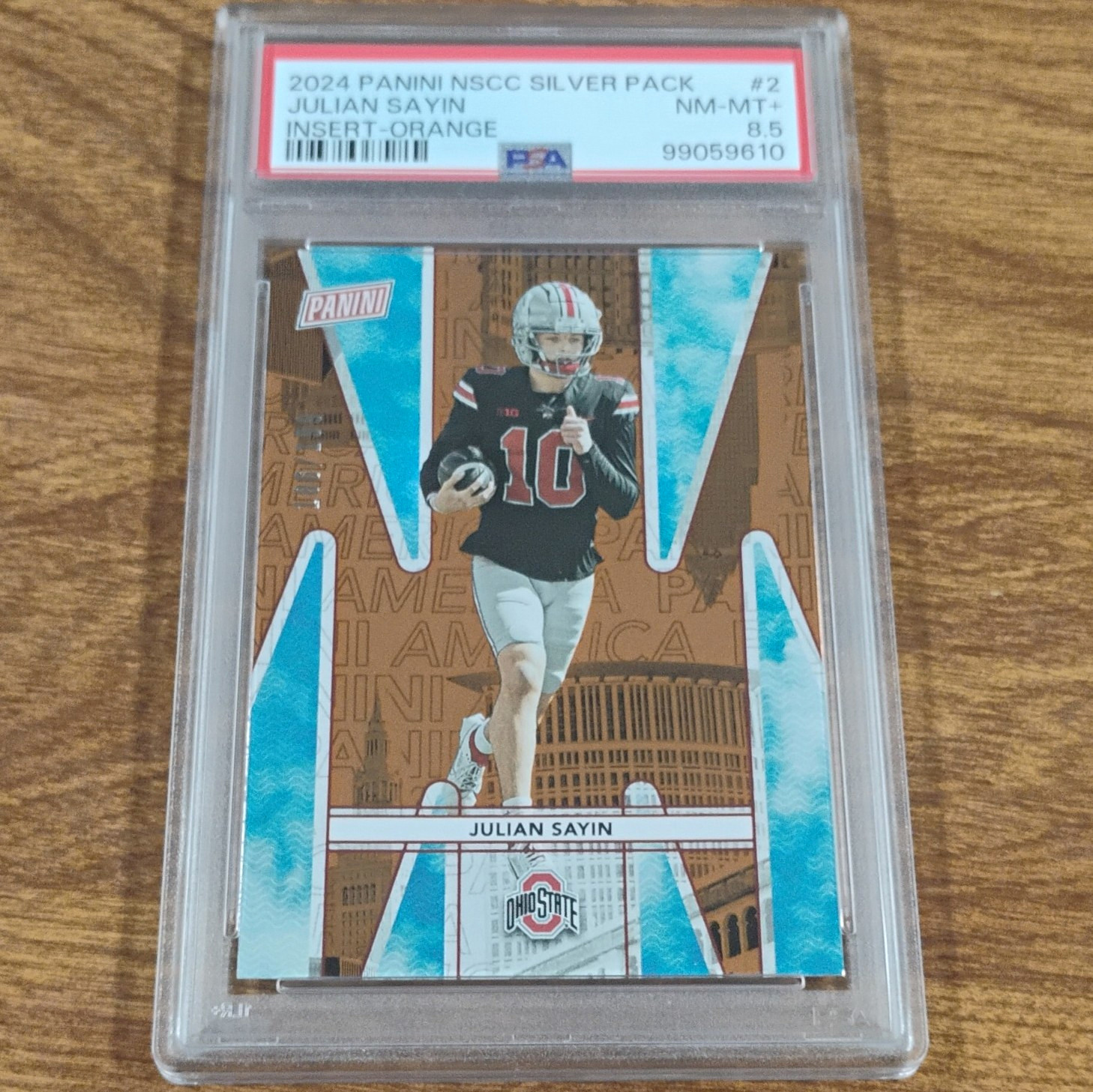 2024 Panini NSCC Silver Pack Julian Sayin #2 Orange /199 PSA 8.5