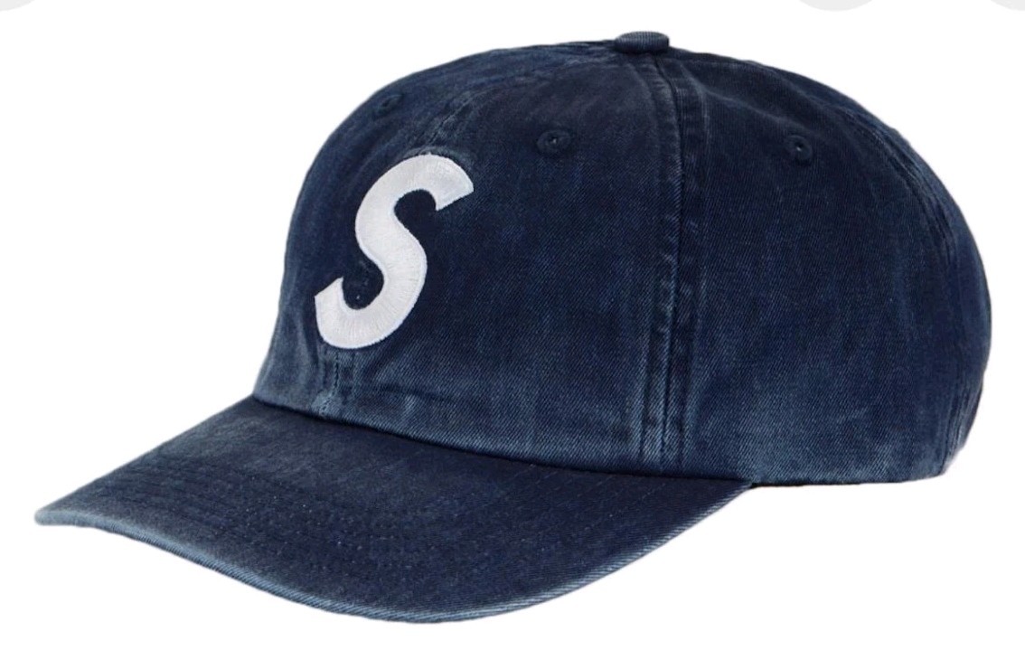 Supreme Pigment Canvas S Logo 6-Panel Hat FW22 Indigo 