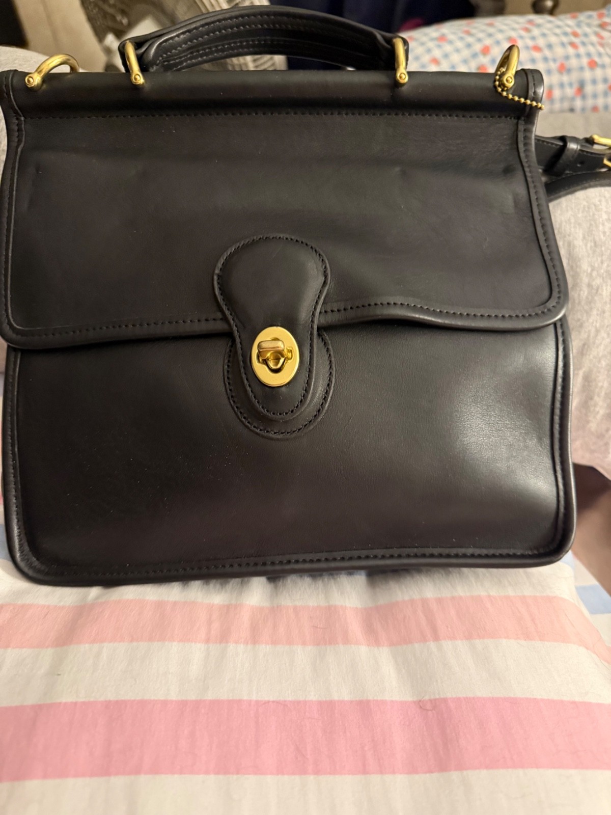 vintage coach bag leather black