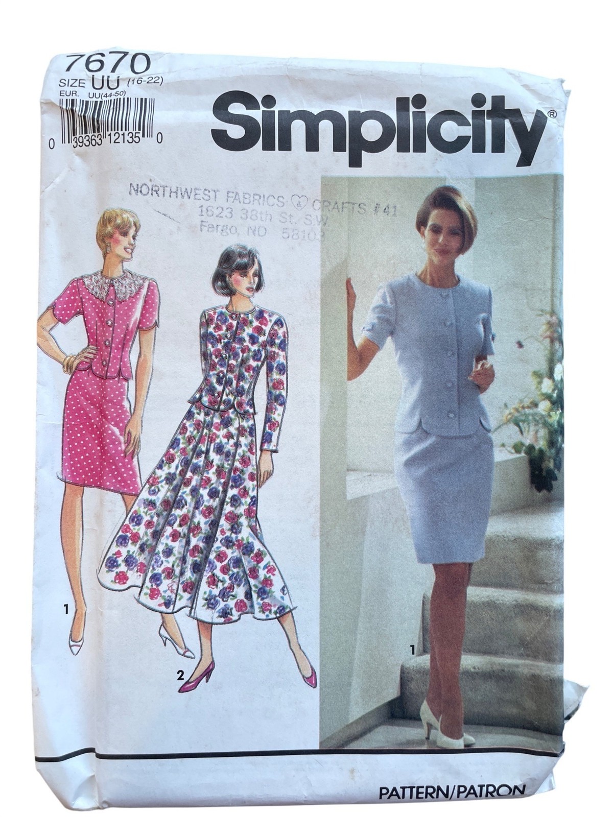 Vintage 90s Simplicity 7670 Sewing Pattern Size 16-22 Misses Petite Dress UNCUT Vintage 90s Simplicity 7670 Sewing Pattern Size 16-22 Misses Petite Dress UNCUT