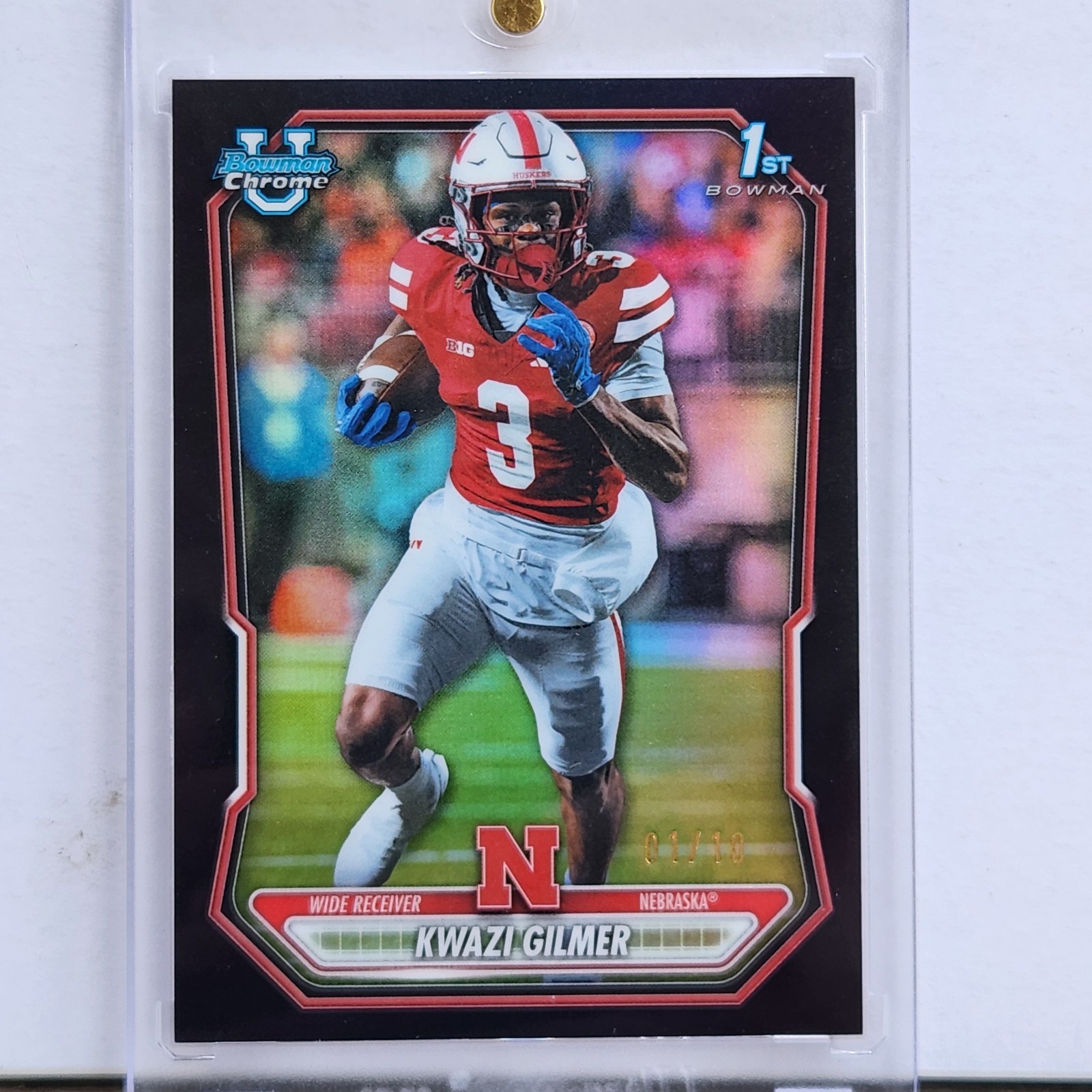 2026 Bowman Chrome U-Nebraska- SSP-True BLACK Refractor▪/10-Kwazi Gilmer BCP-168 2026 Bowman Chrome U-Nebraska- SSP-True BLACK Refractor▪/10-Kwazi Gilmer BCP-168