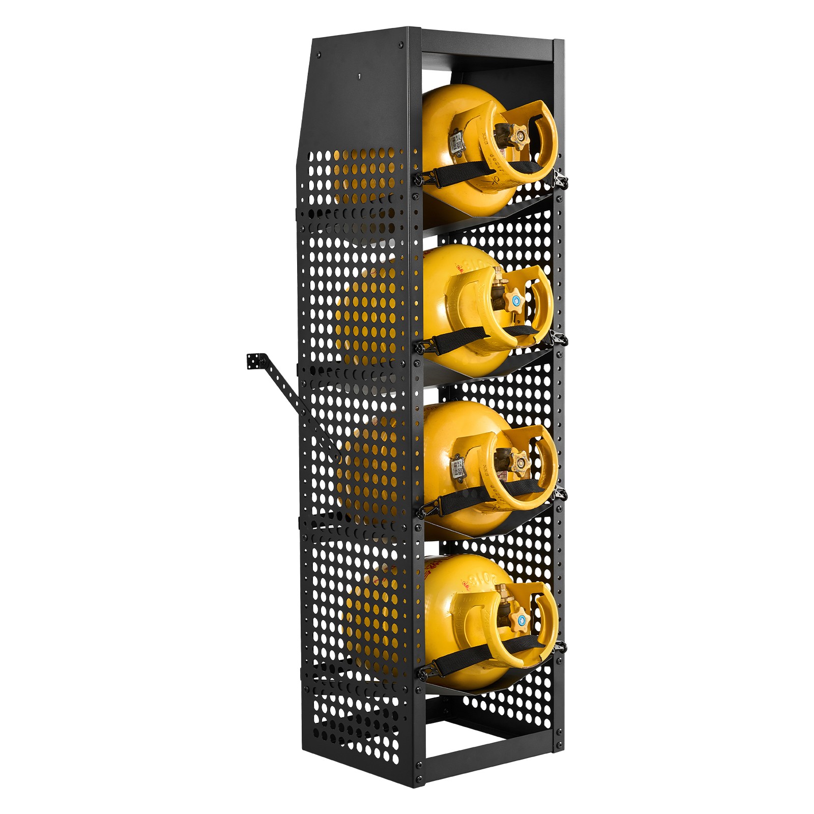 Uimoso Refrigerant Cylinder Storage Rack, 4-Tier, 14.8 x 13 x 52 in, Black