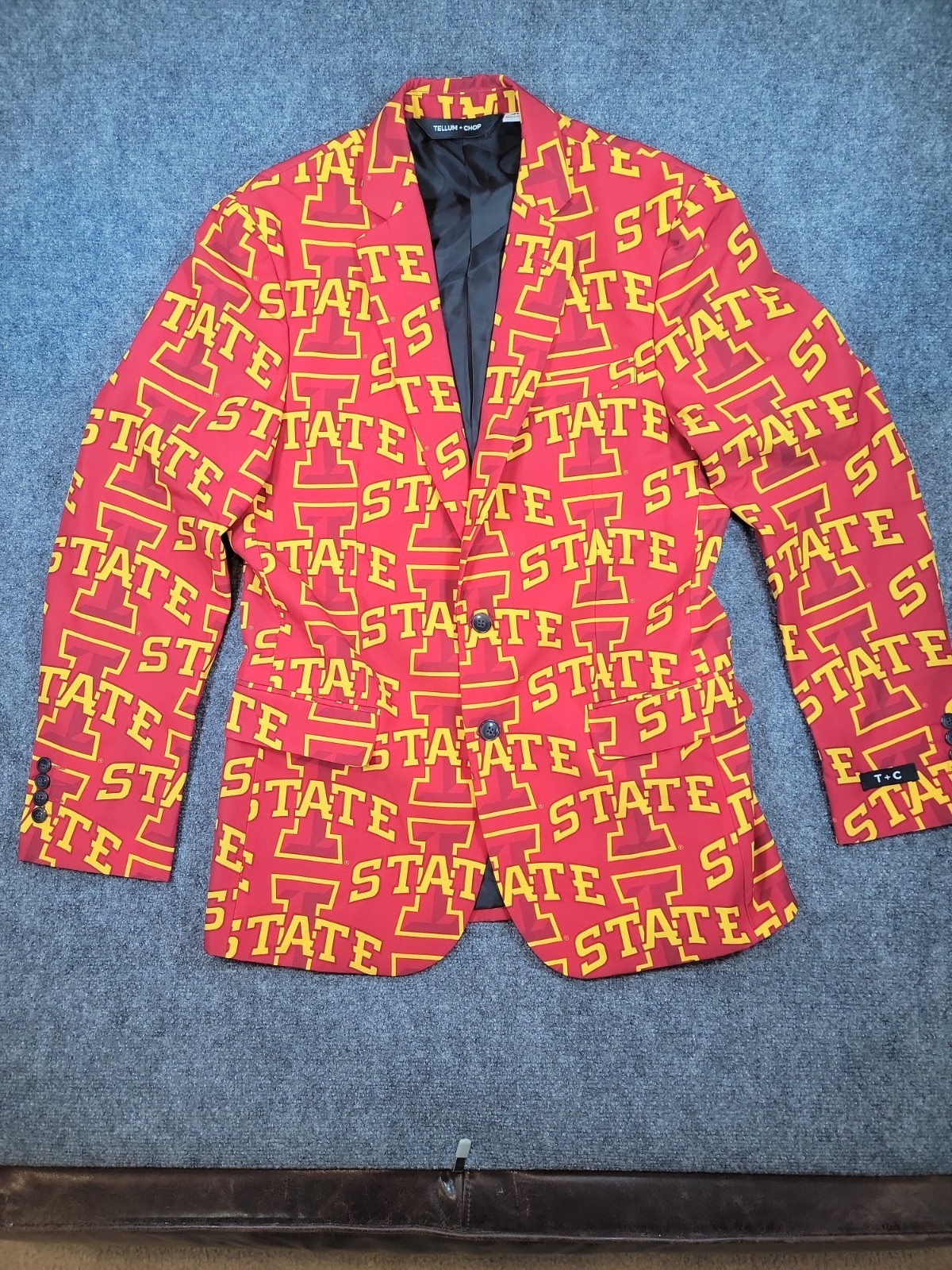 Tellum Chop Iowa State Cyclones Gameday Blazer Jacket SZ 40 Red Yellow Logo  534