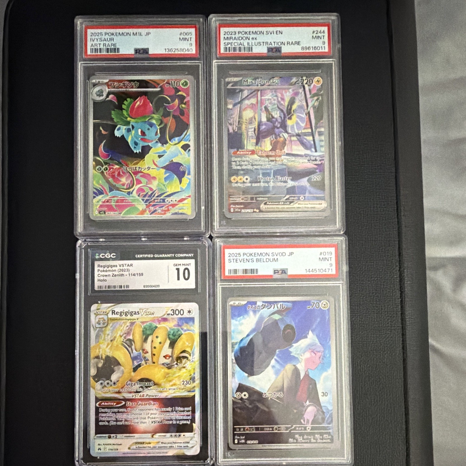 Pokemon 4x Graded Card Lot 2023 Ivysaur AR Miraidon ex SIR