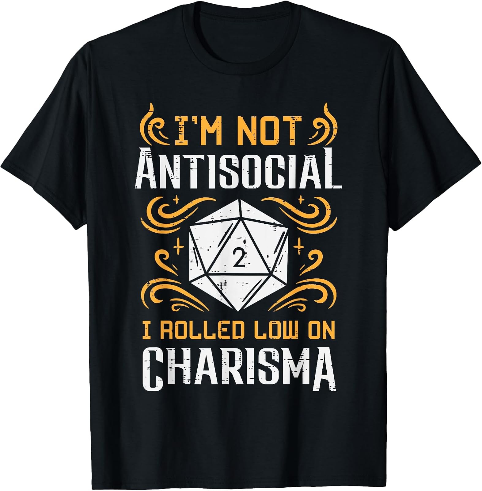 Not Anti Social Low Charisma Funny RPG Gamer Men Boys Kids T-Shir