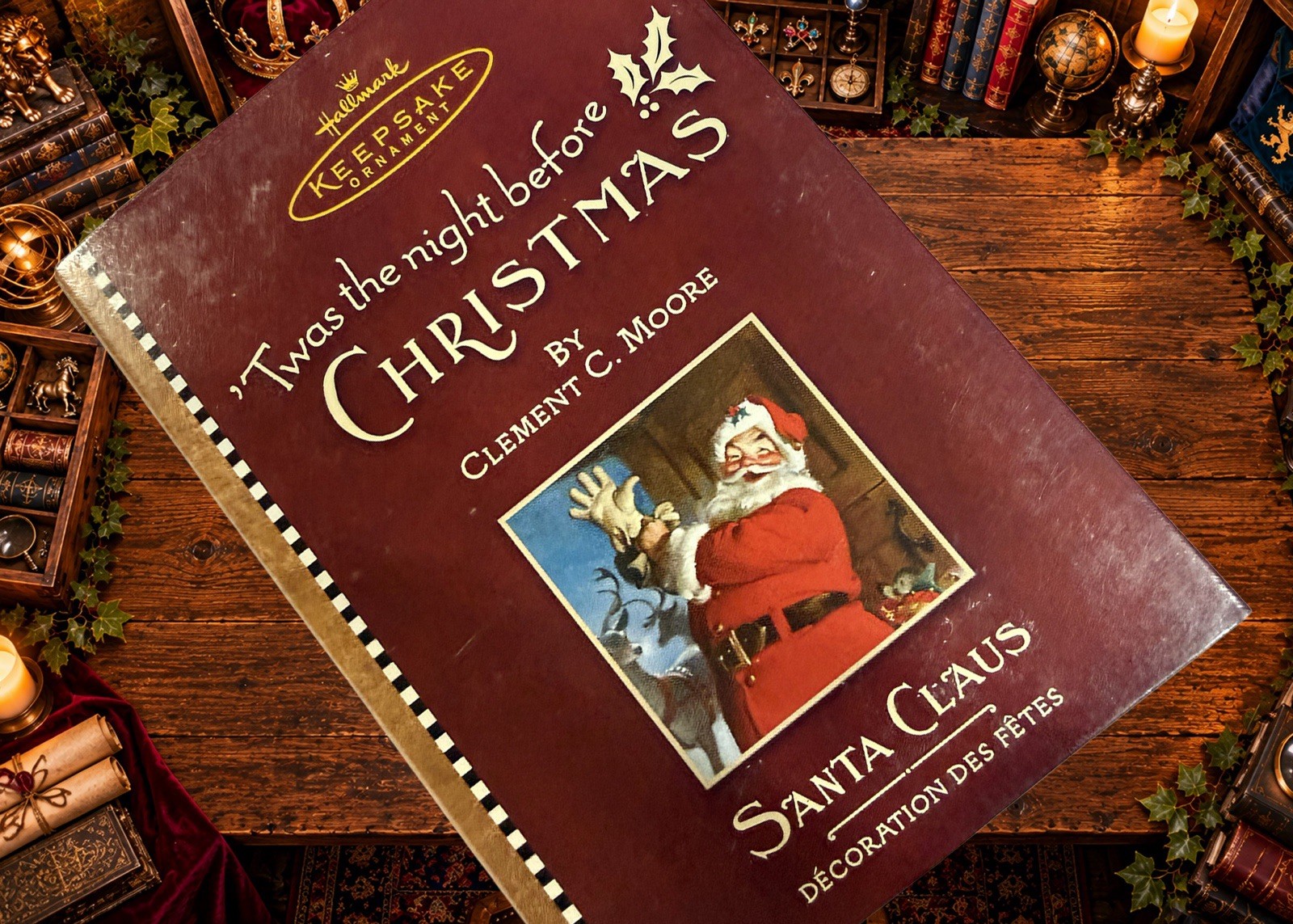 2001 Hallmark Keepsake Twas the Night Before Christmas Santa Claus Ornament NIB