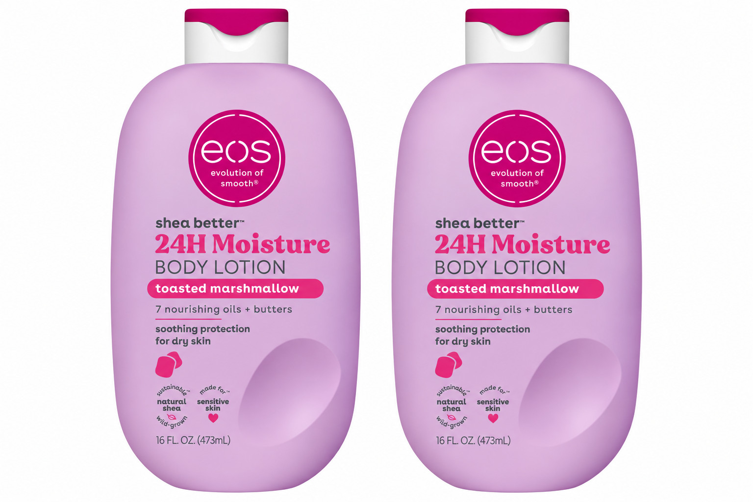 2 Pack eos Toasted Marshmallow Body Lotion Shea Butter 24H Moisture 16 oz 2 Pack eos Toasted Marshmallow Body Lotion Shea Butter 24H Moisture 16 oz
