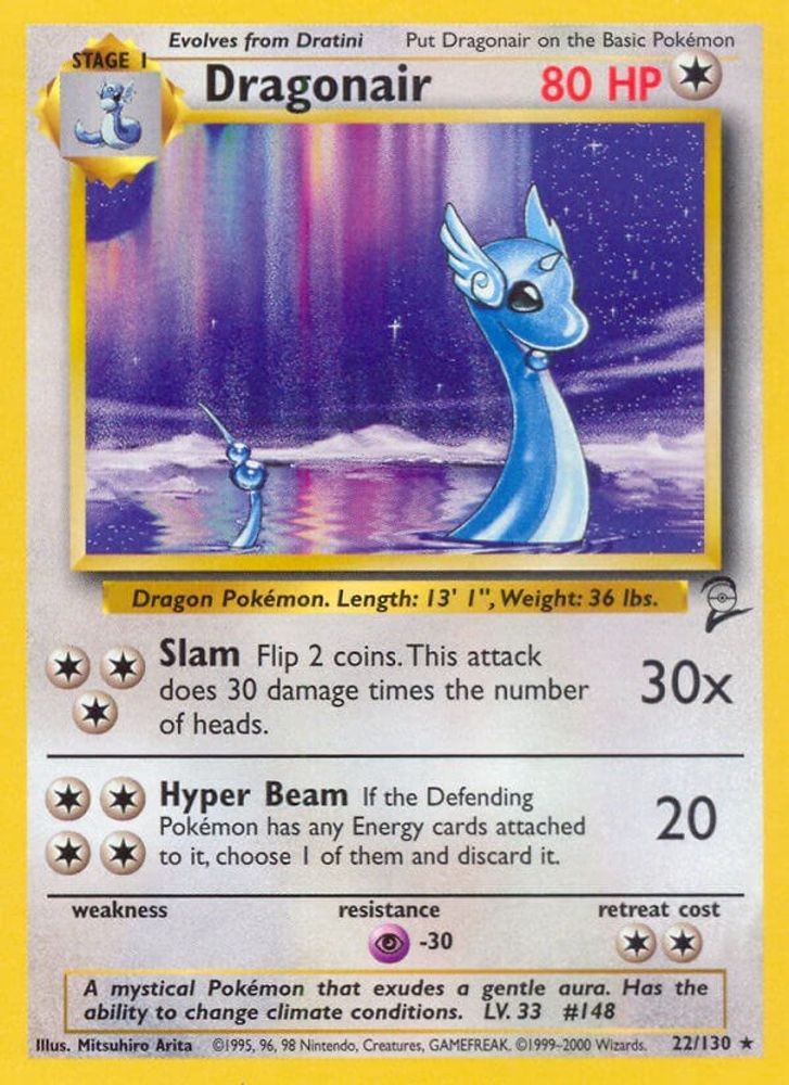 Pokemon: Base Set 2 - Dragonair (#022/130, Rare, Heavily Played) HP Pokemon: Base Set 2 - Dragonair (#022/130, Rare, Heavily Played) HP