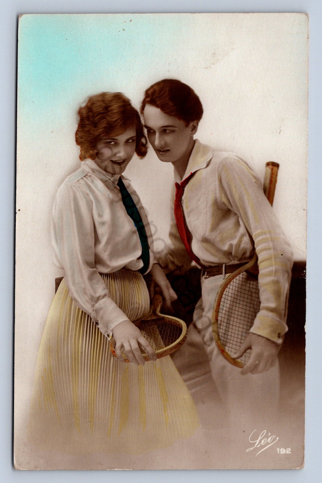 K6/ Interesting RPPC Postcard c1910 Tennis Player Racket Woman Risque 130 K6/ Interesting RPPC Postcard c1910 Tennis Player Racket Woman Risque 130
