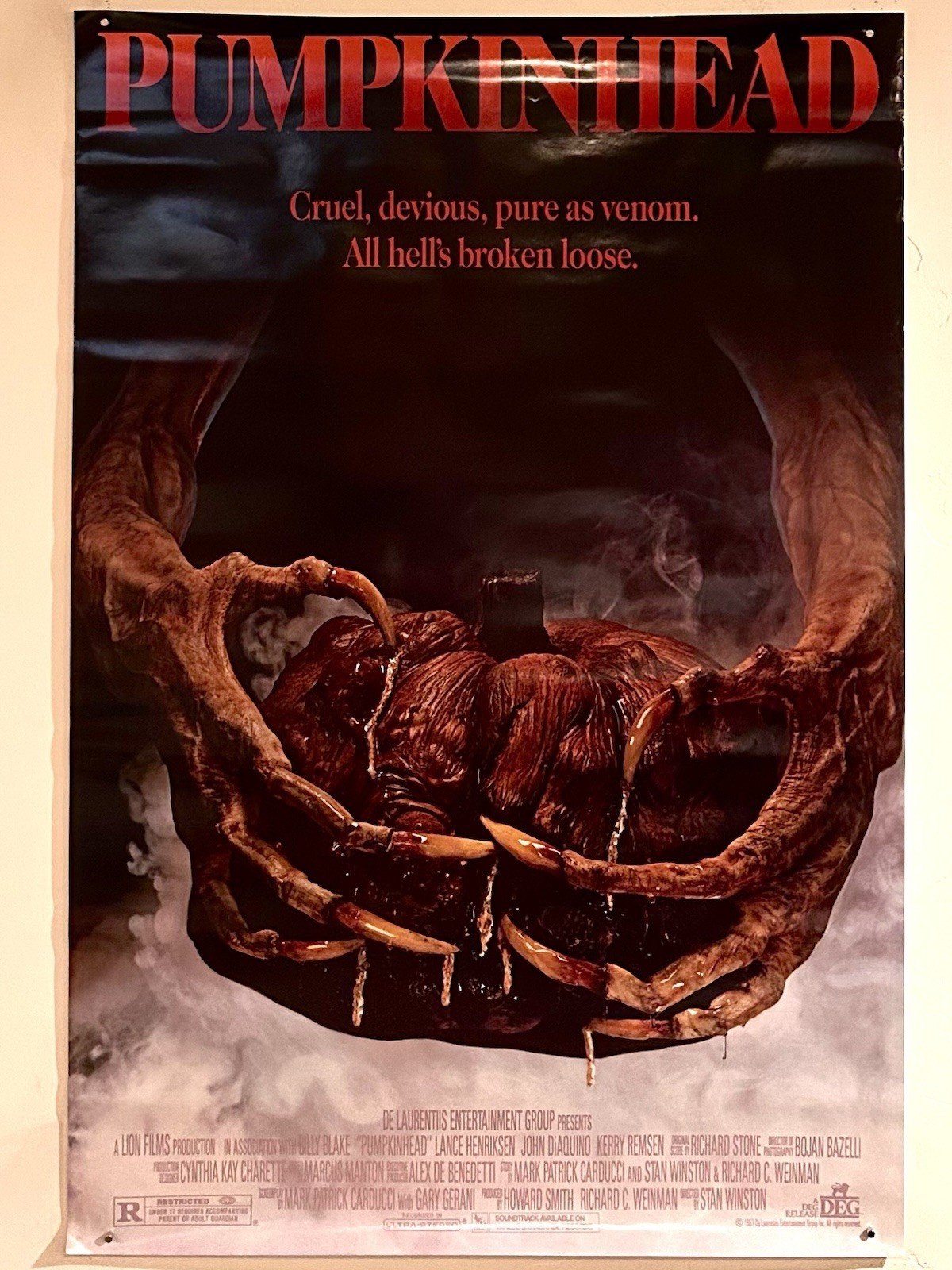 Vtg. PUMPKINHEAD 1987 / 1988 Cult Horror Original SS Poster 27” x 40” NM