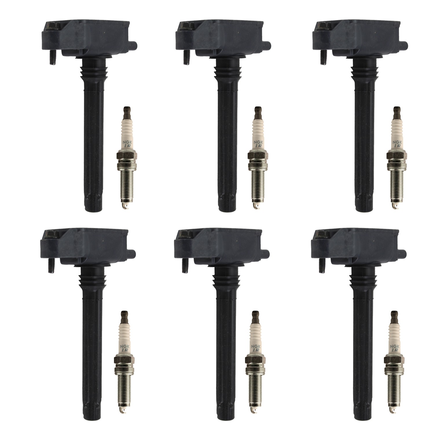 Bosch Ignition Coils and NGK Spark Plugs Kit for Chrysler Voyager 20-24 3.6L V6