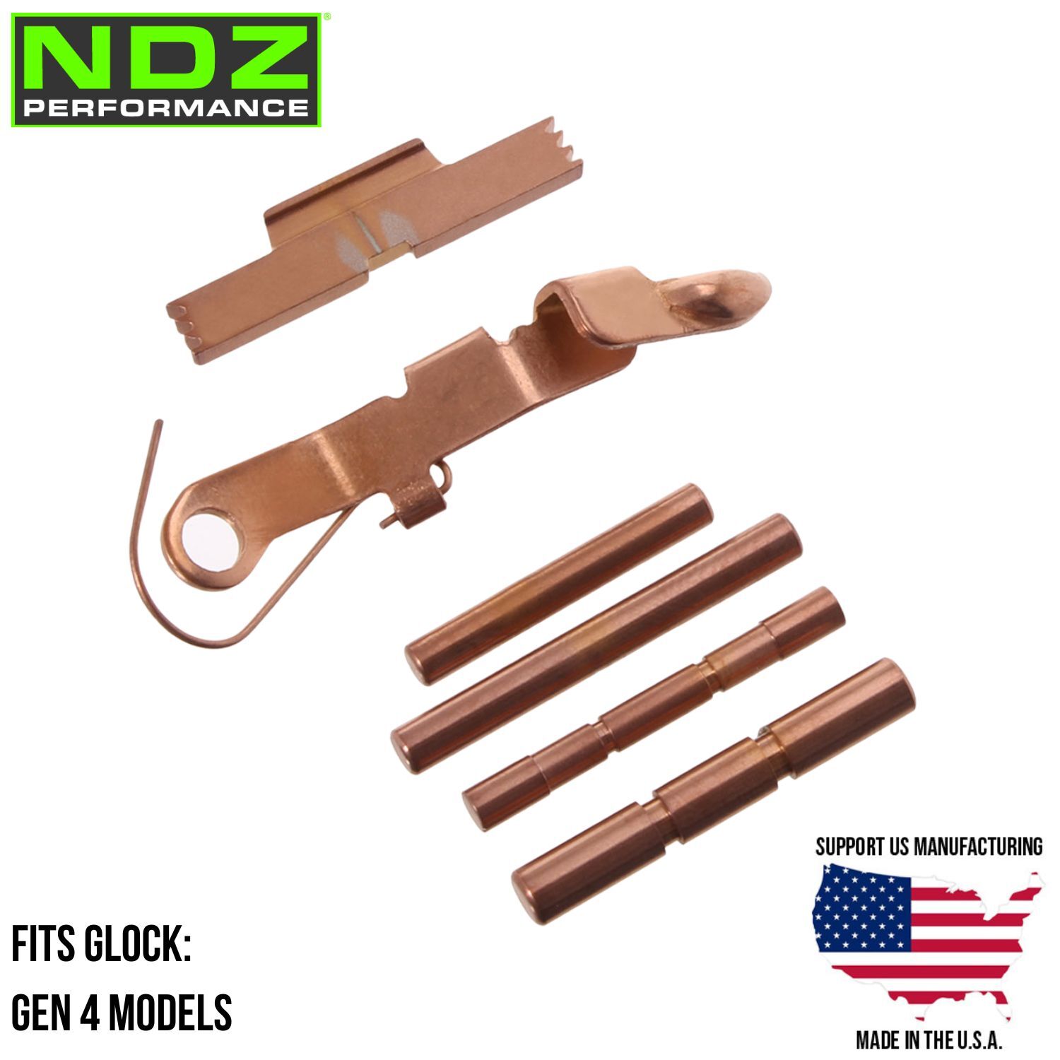 Ghost Fits Glock Gen 4 Stainless Extended Slide Release ESLL Pin Kit Copper