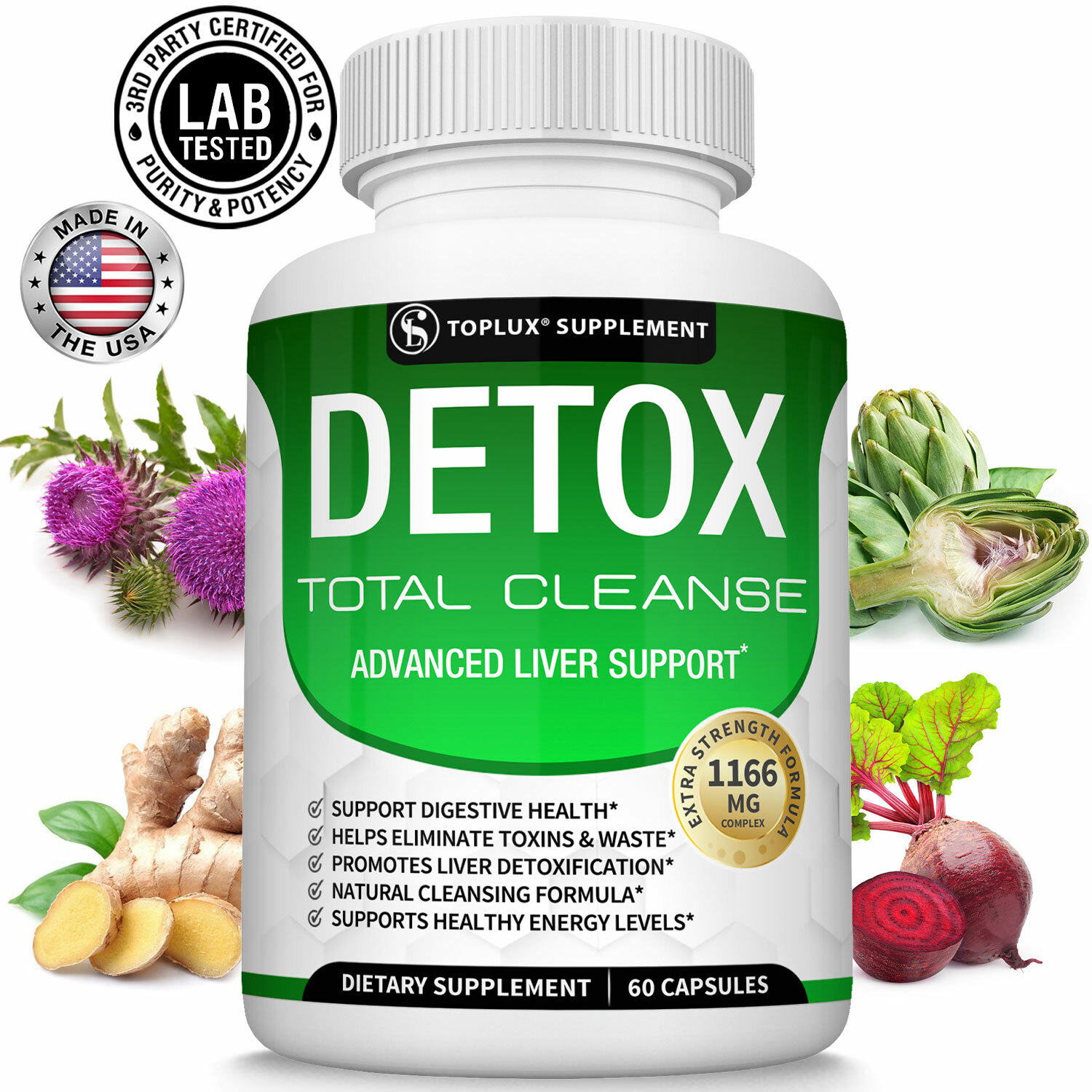 Liver Cleanse Detox Colon & Repair Formula +22 Herbs Support 5 Days Fast-Acting