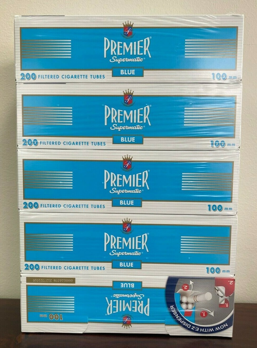 Premier Blue Light - 100 Cigarette Tubes 5-Boxes~Ships in Box Premier Blue Light - 100 Cigarette Tubes 5-Boxes~Ships in Box