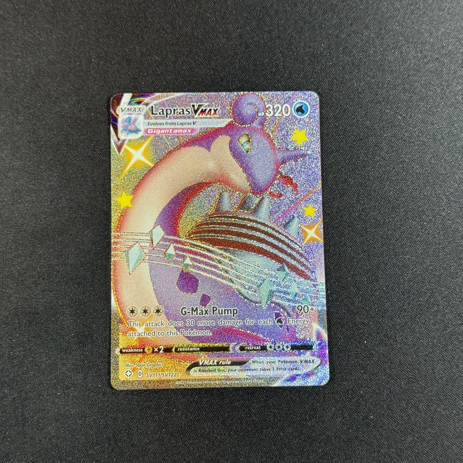 Lapras VMAX - SV111/SV122 - Pokemon Shining Fates Sword Shield Shiny Rare NM