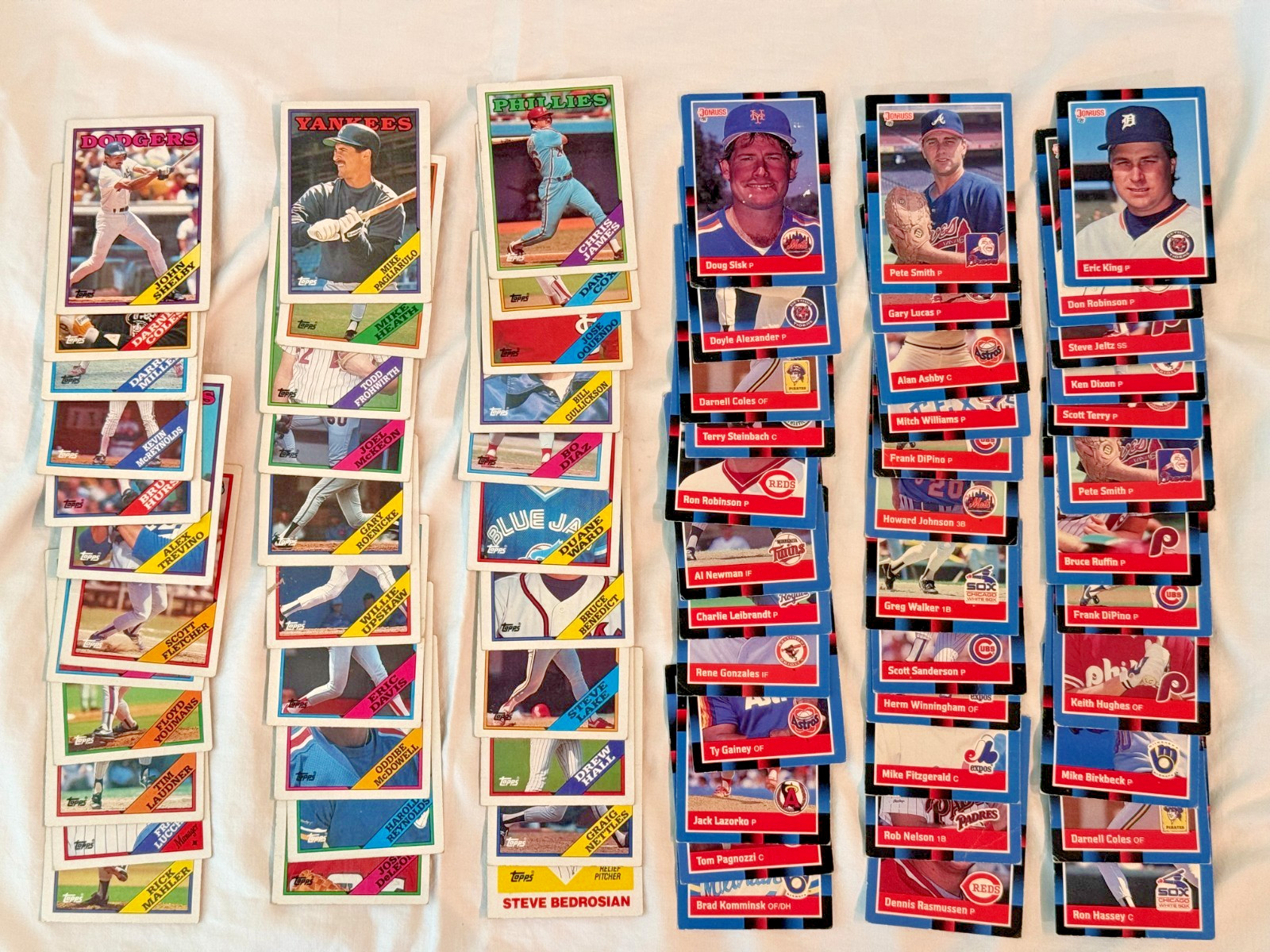 Vintage Baseball Card Lot (159) 1986-1990 Topps Leaf Bowman Score Commons