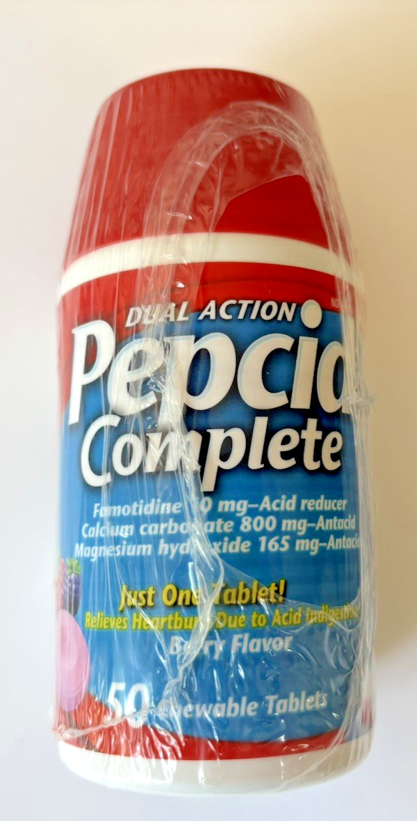 Pepcid Complete Acid Reducer Antacid Chews Heartburn Berry 50 ct exp: 02/29 Pepcid Complete Acid Reducer Antacid Chews Heartburn Berry 50 ct exp: 02/29