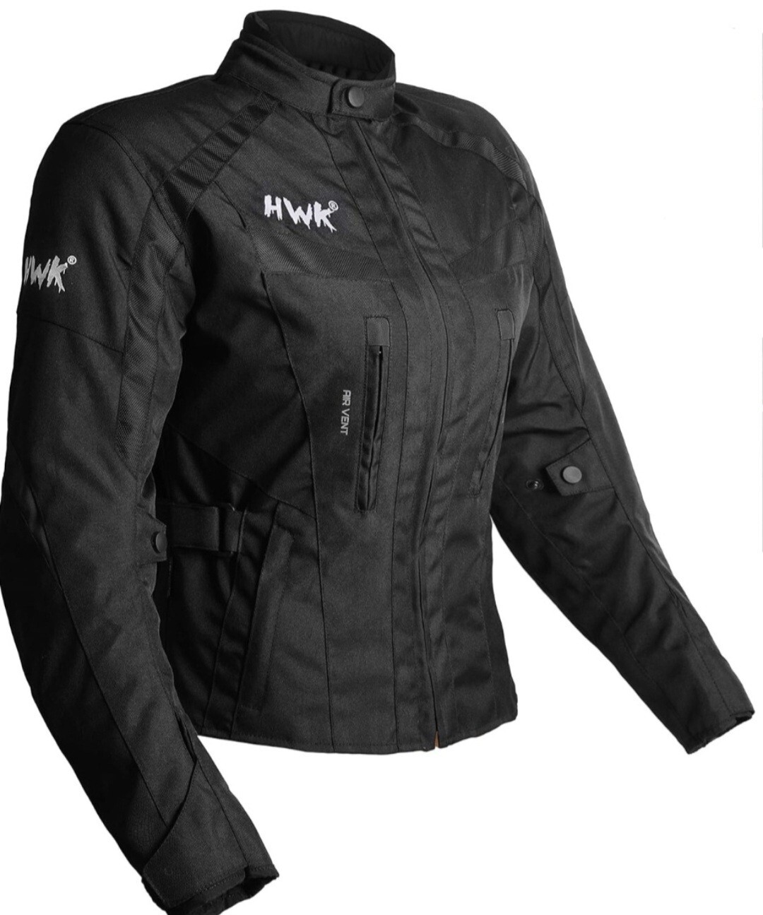 HWK Women’s Sz Large motorcycle Jacket Black Big Logo HWK Women’s Sz Large motorcycle Jacket Black Big Logo