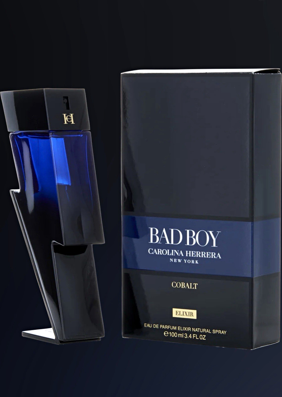 Carolina Herrera Bad Boy Cobalt Eau de Parfum Spray, Regular Size 3.4 fl oz