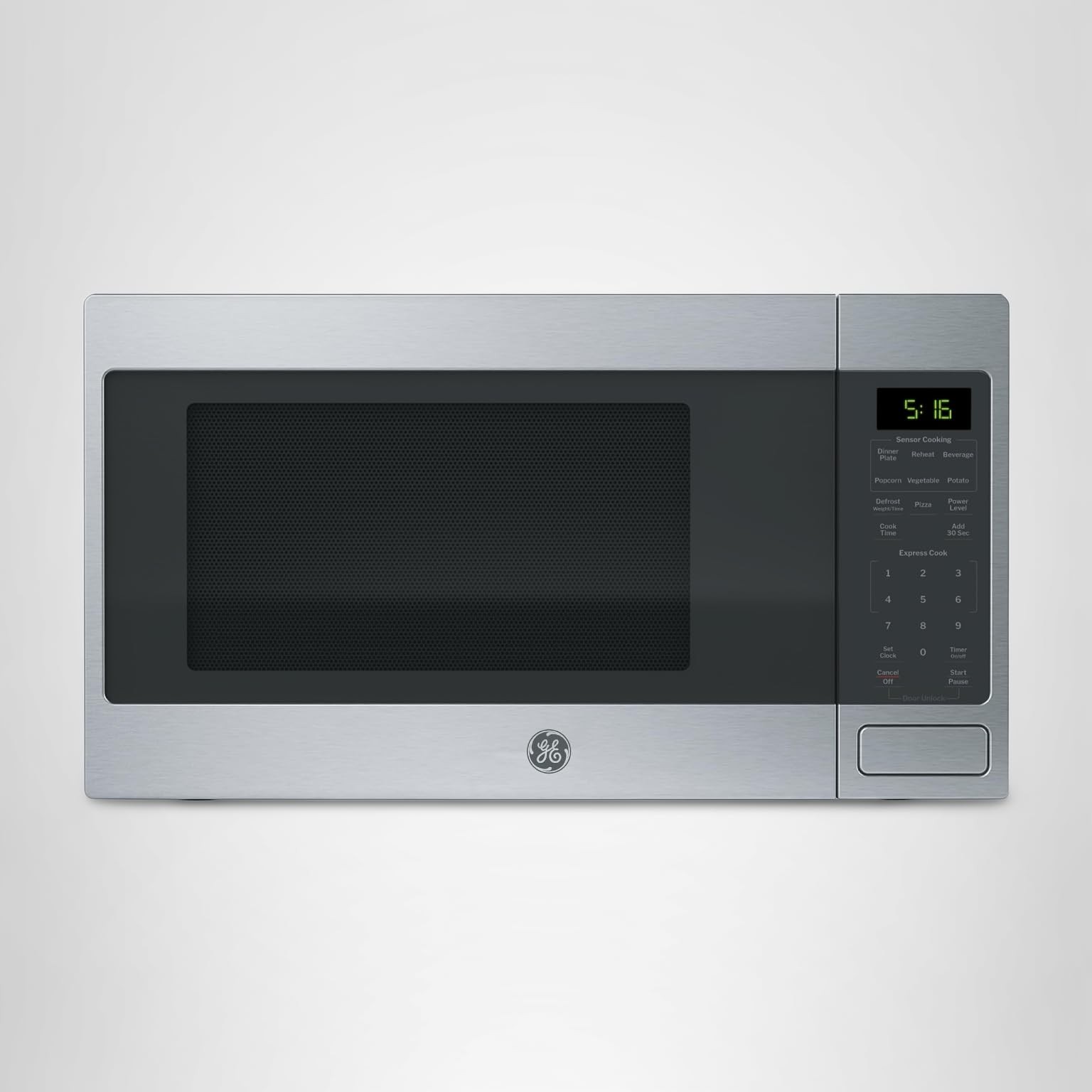 GE 1.6 Cu. Ft. 1150W Countertop Microwave Oven Stainless Steel Sensor Cooking